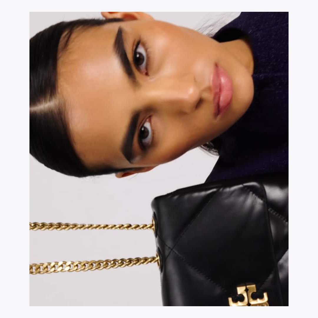 Tory Burch Small Kira Diamond Quilt Shoulder Bag Black