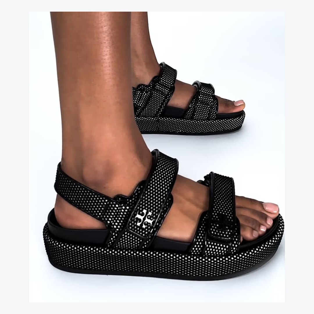 Tory Burch Kira Sport Sandal PERFECT BLACK / NEW IVORY