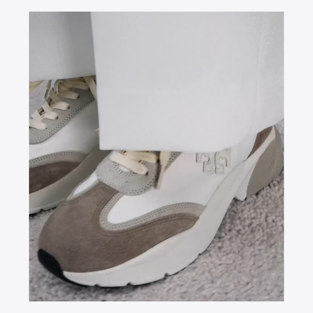 Tory Burch Good Luck Trainer WHITE / FOSSIL STONE