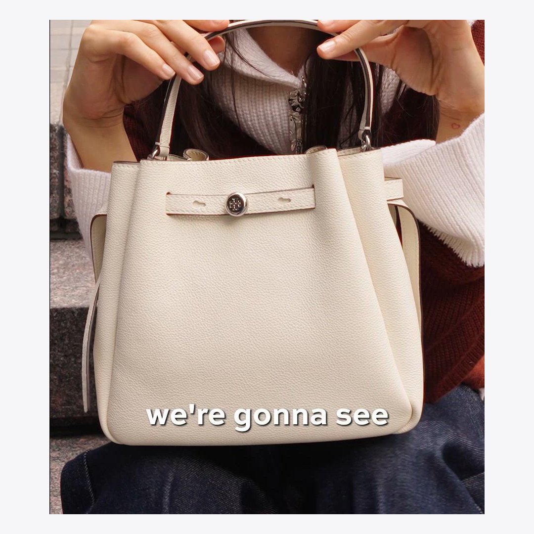 Tory Burch Romy Bucket Bag Light Cream