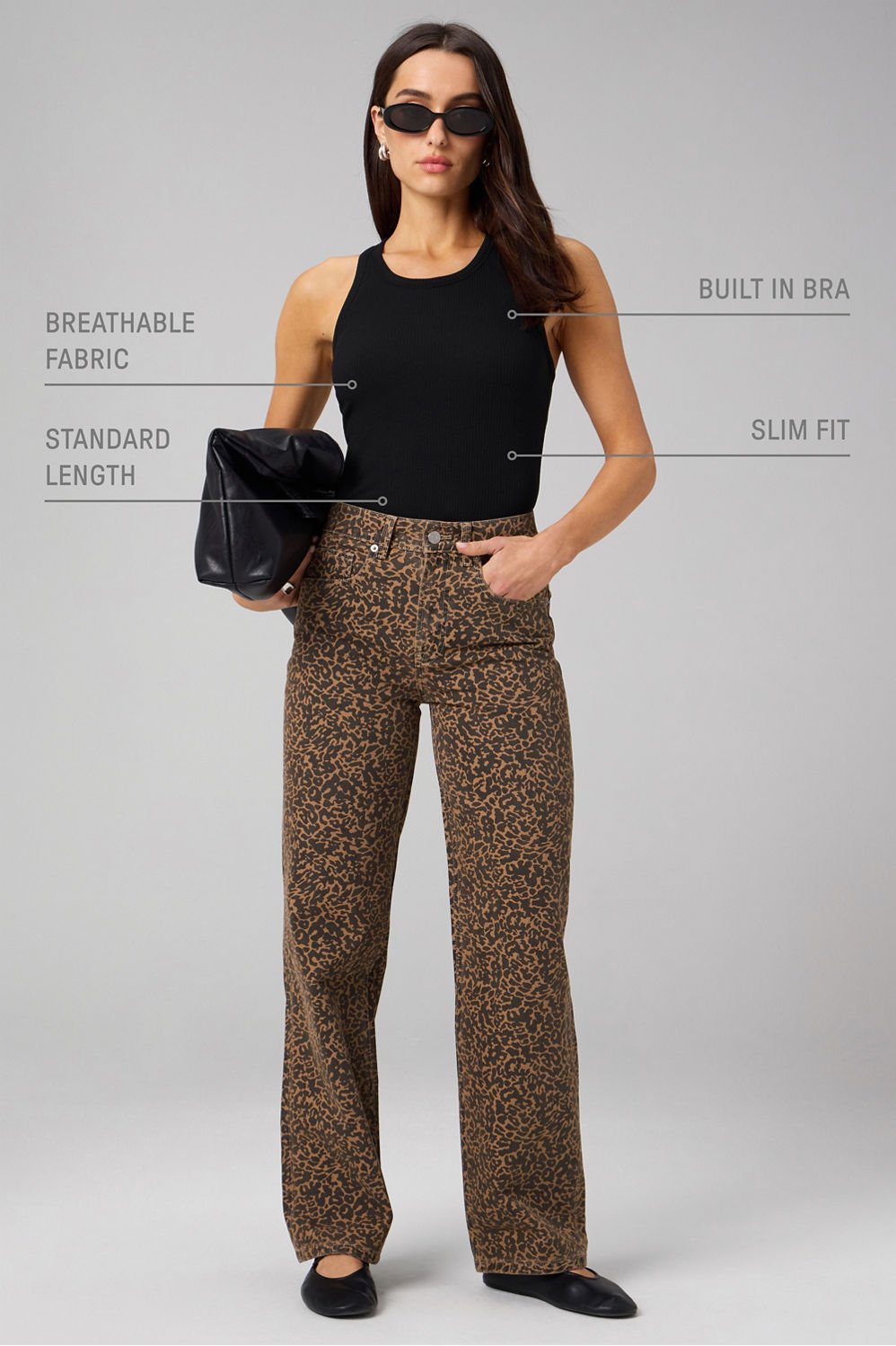 Fabletics Modal Rib High Neck Built-In Bra Tank