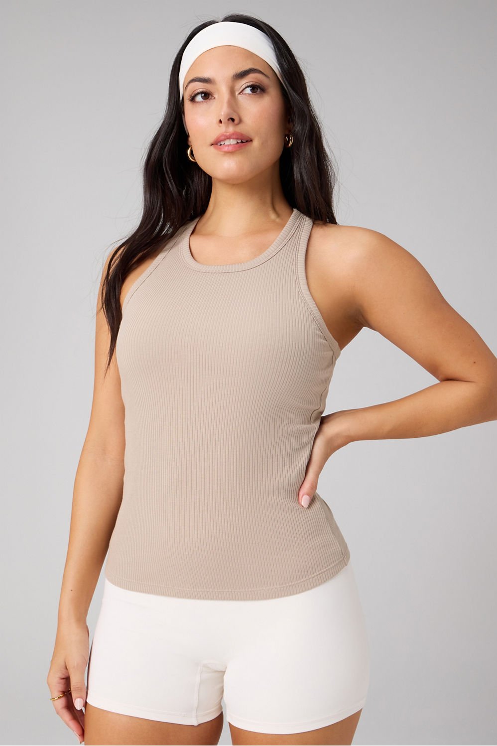 Fabletics Modal Rib High Neck Built-In Bra Tank