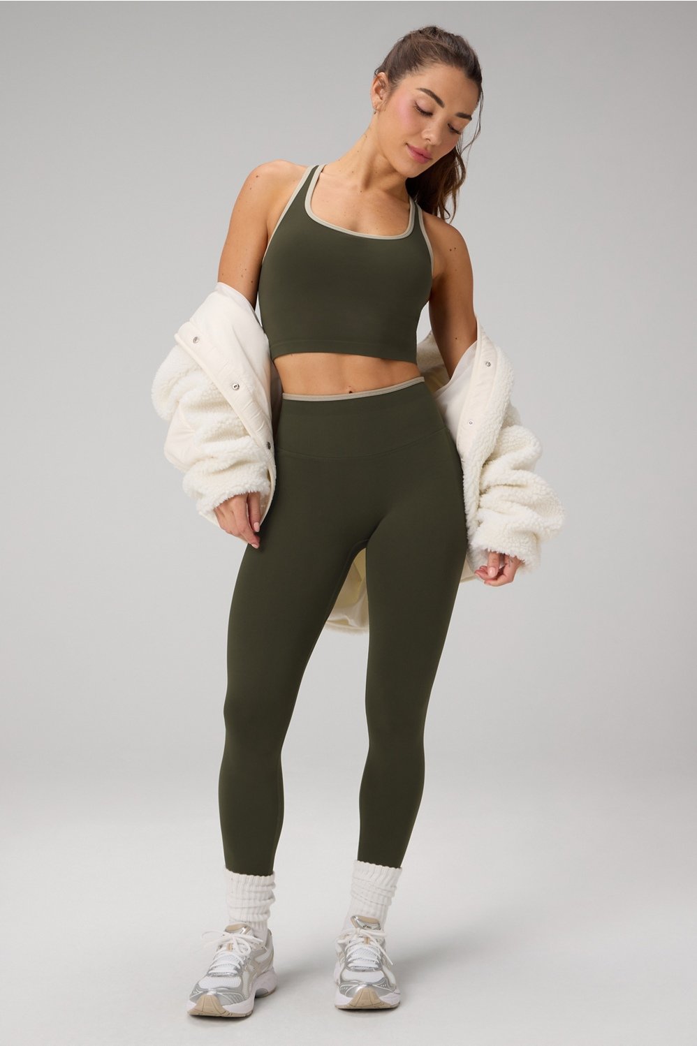 Fabletics Seamless Cropped Built-In Bra Tank