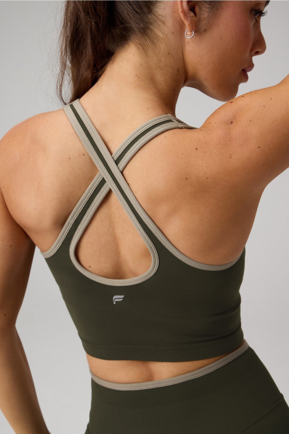 Fabletics Seamless Cropped Built-In Bra Tank