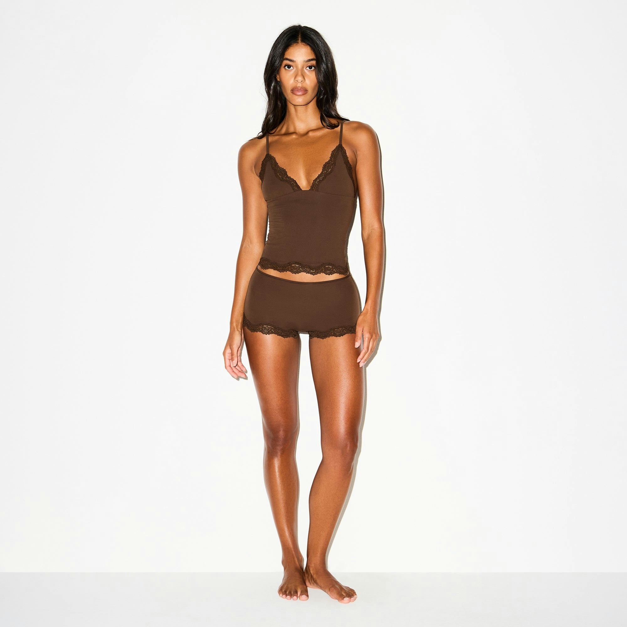 Skims Fits Everybody Lace Triangle Cami Espresso