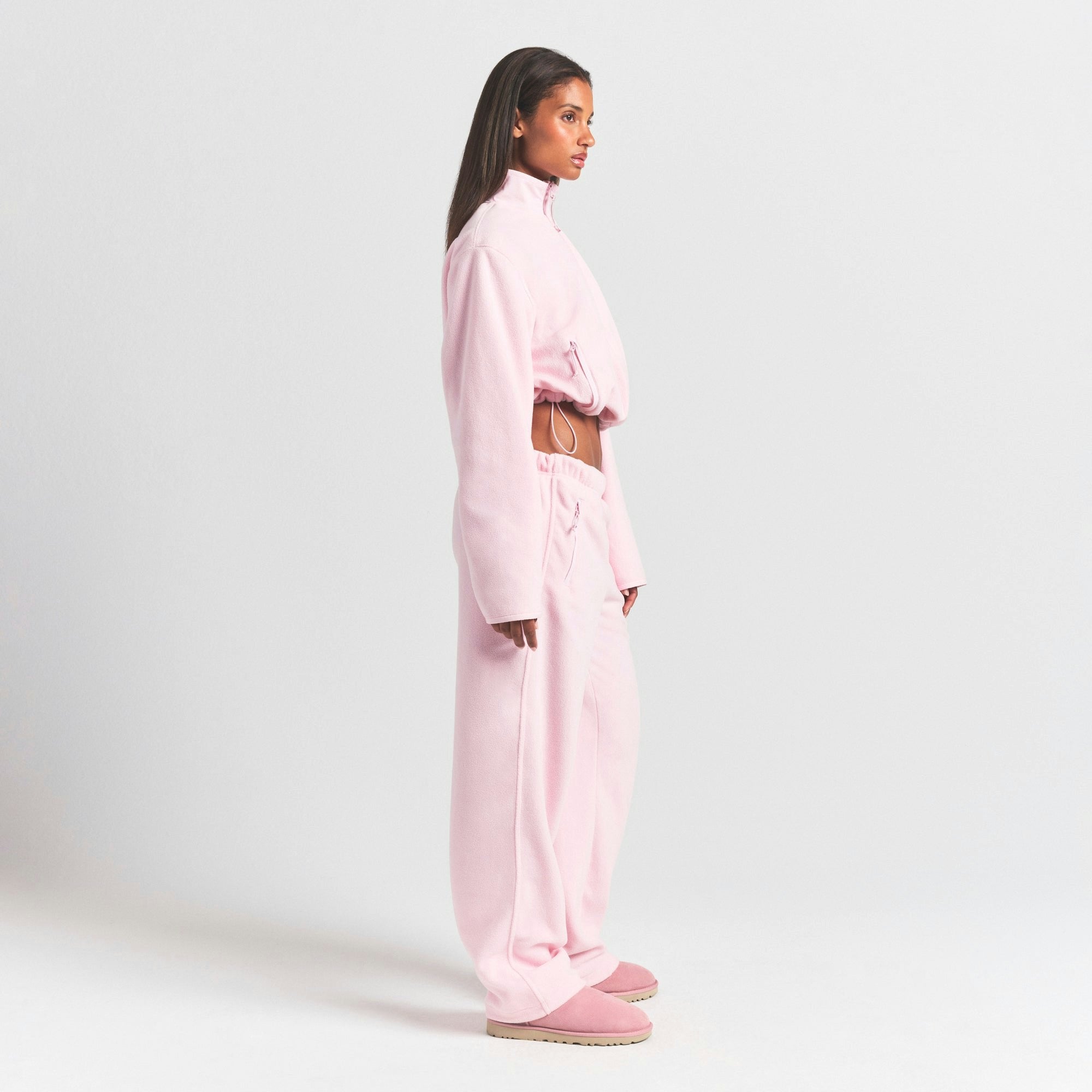 Skims Outdoor Fleece Half Zip Pullover Cherry Blossom