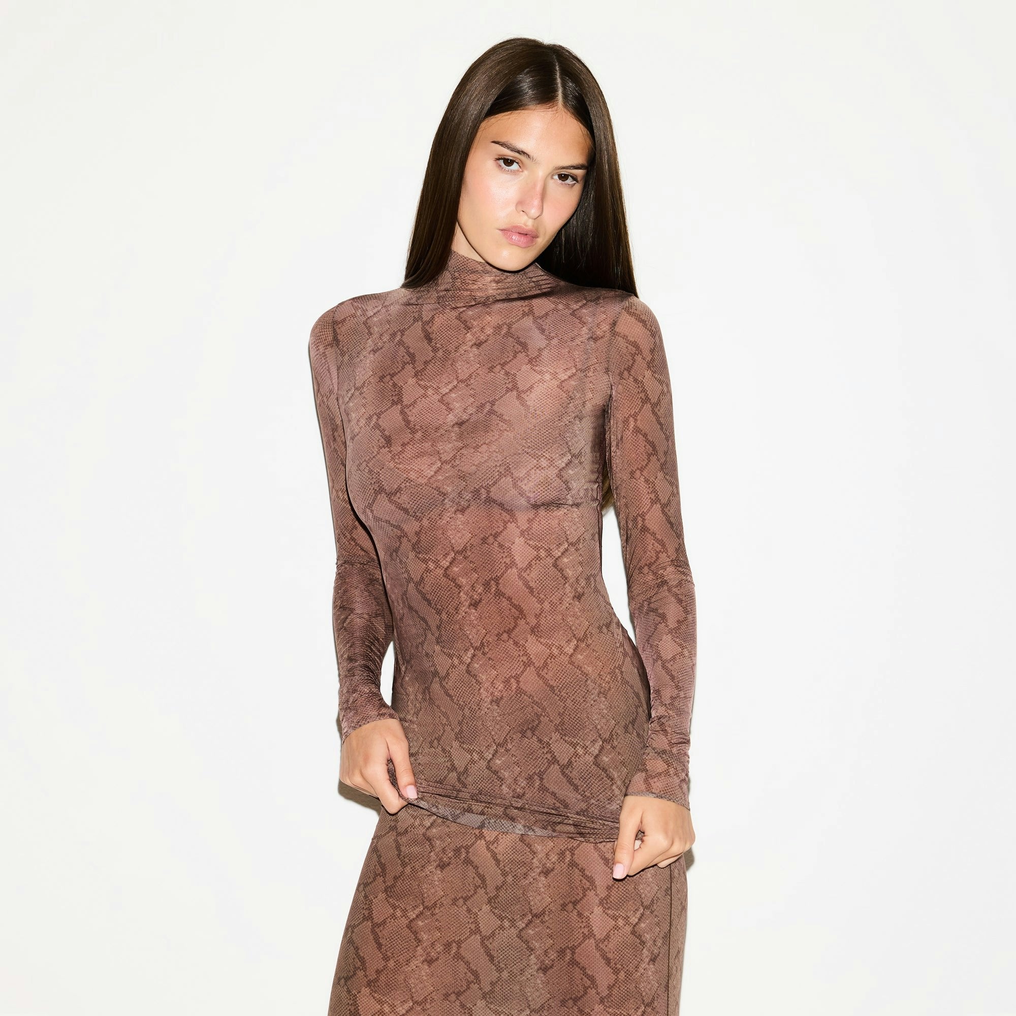 Skims Milky Sheer Tunic Jasper Snake Print