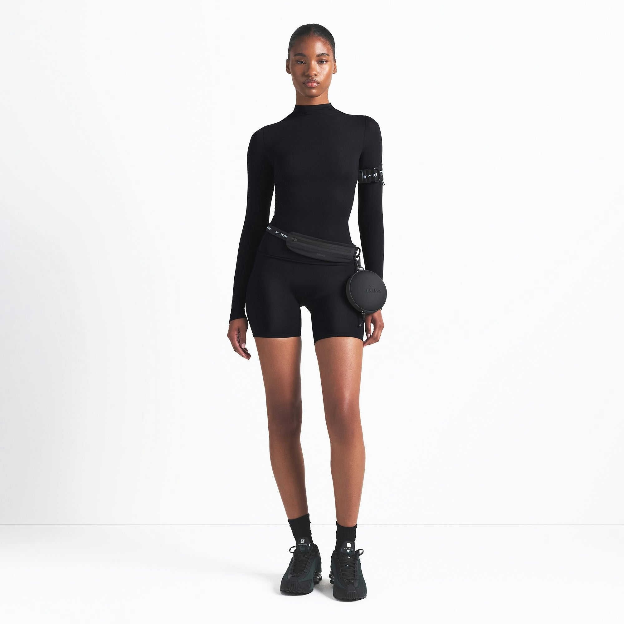 Skims Nikeskims Weightless Layers Mock Neck Long Sleeve Top Obsidian
