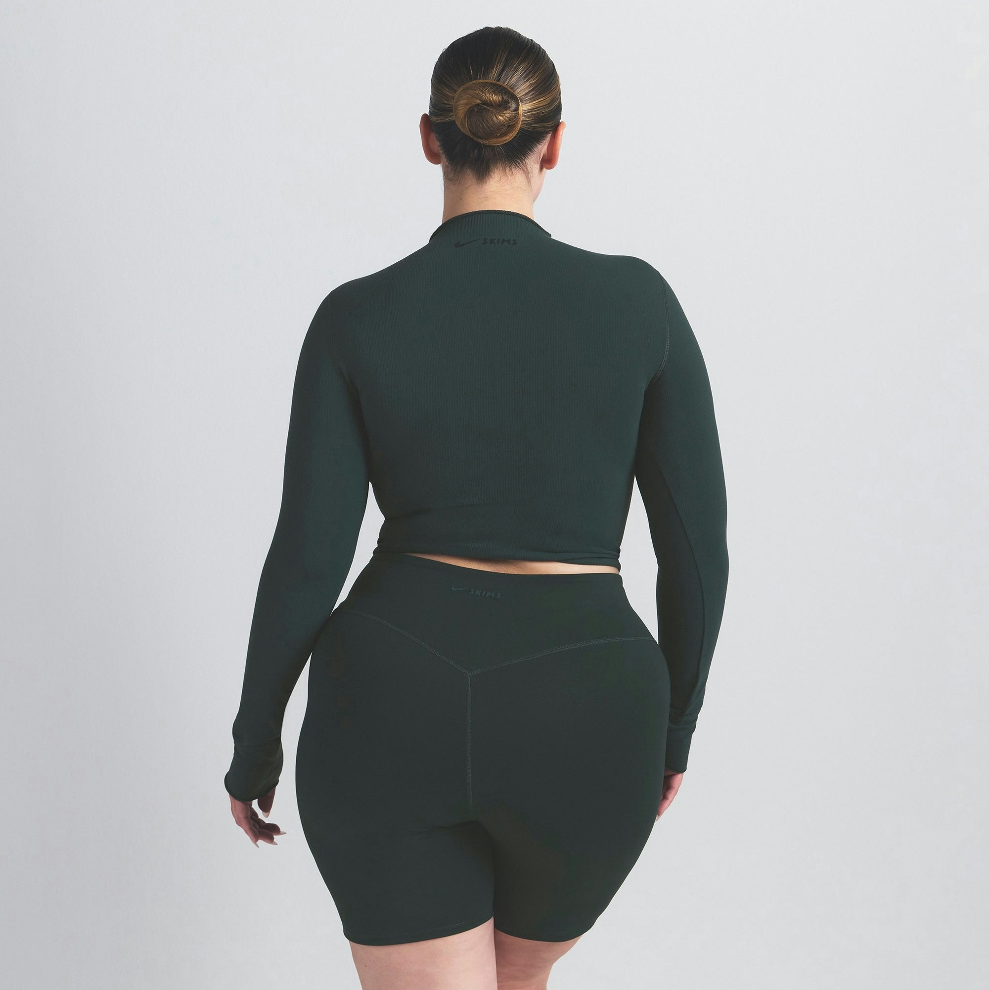 Skims Nikeskims Vintage Seamless Mock Neck Crop Top Dark Teal