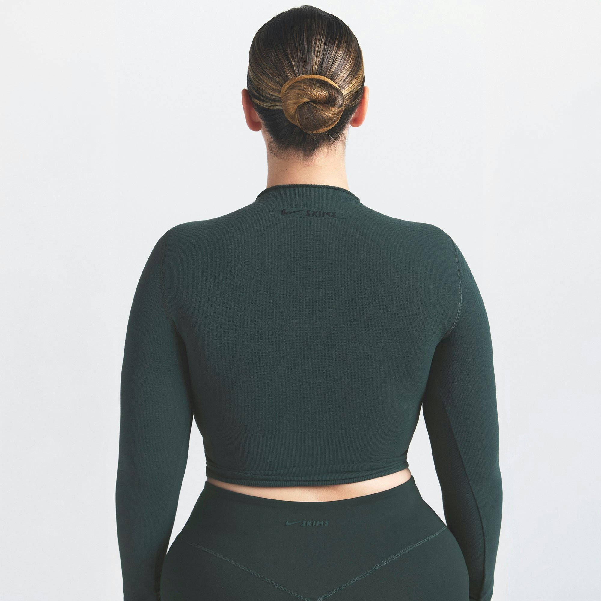 Skims Nikeskims Vintage Seamless Mock Neck Crop Top Dark Teal