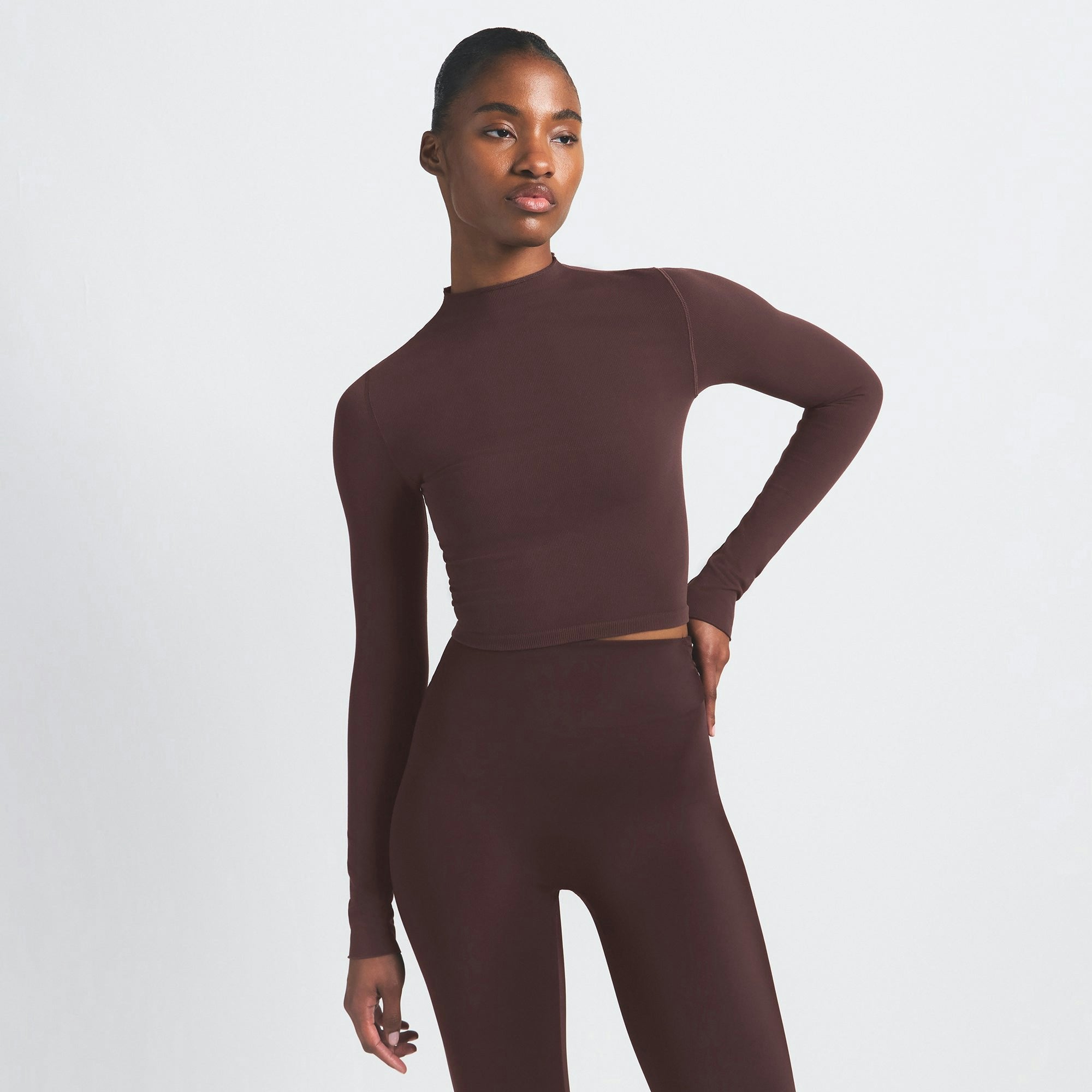 Skims Nikeskims Vintage Seamless Mock Neck Crop Top Phoenix