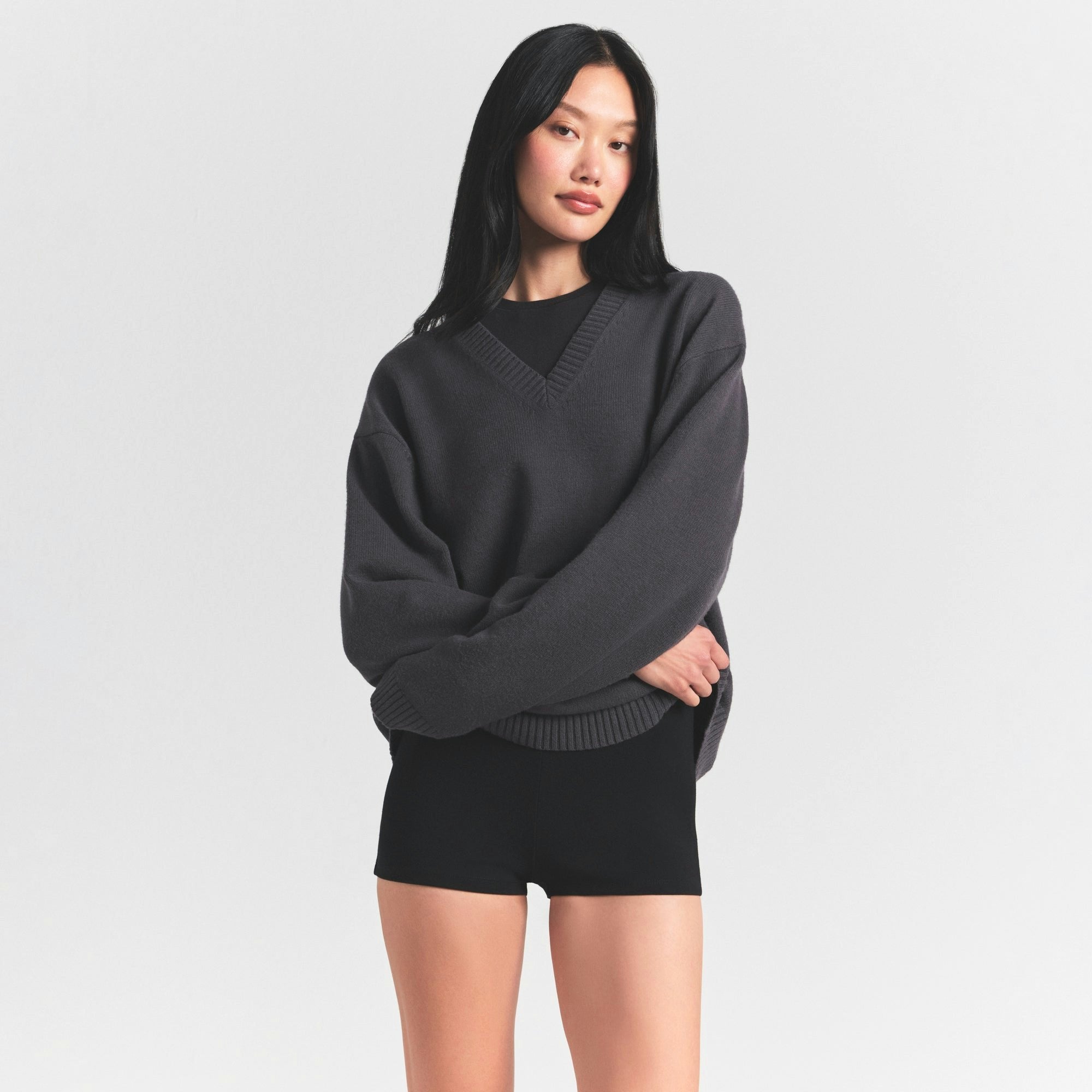 Skims Sweater Knits Pullover V Neck Ash