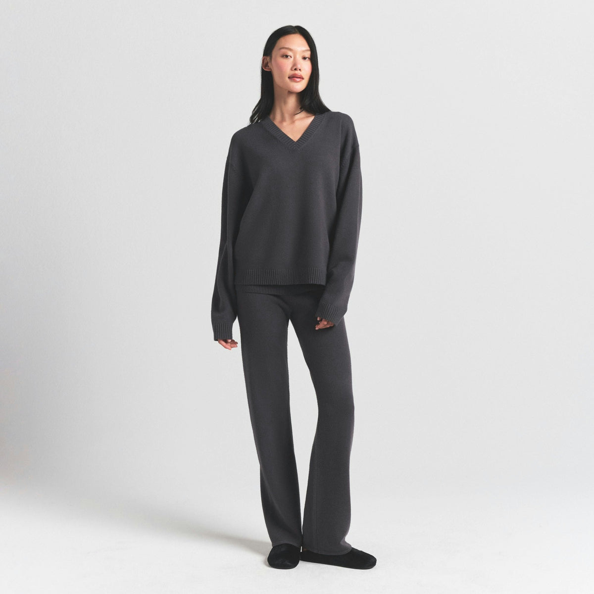 Skims Sweater Knits Pullover V Neck Ash