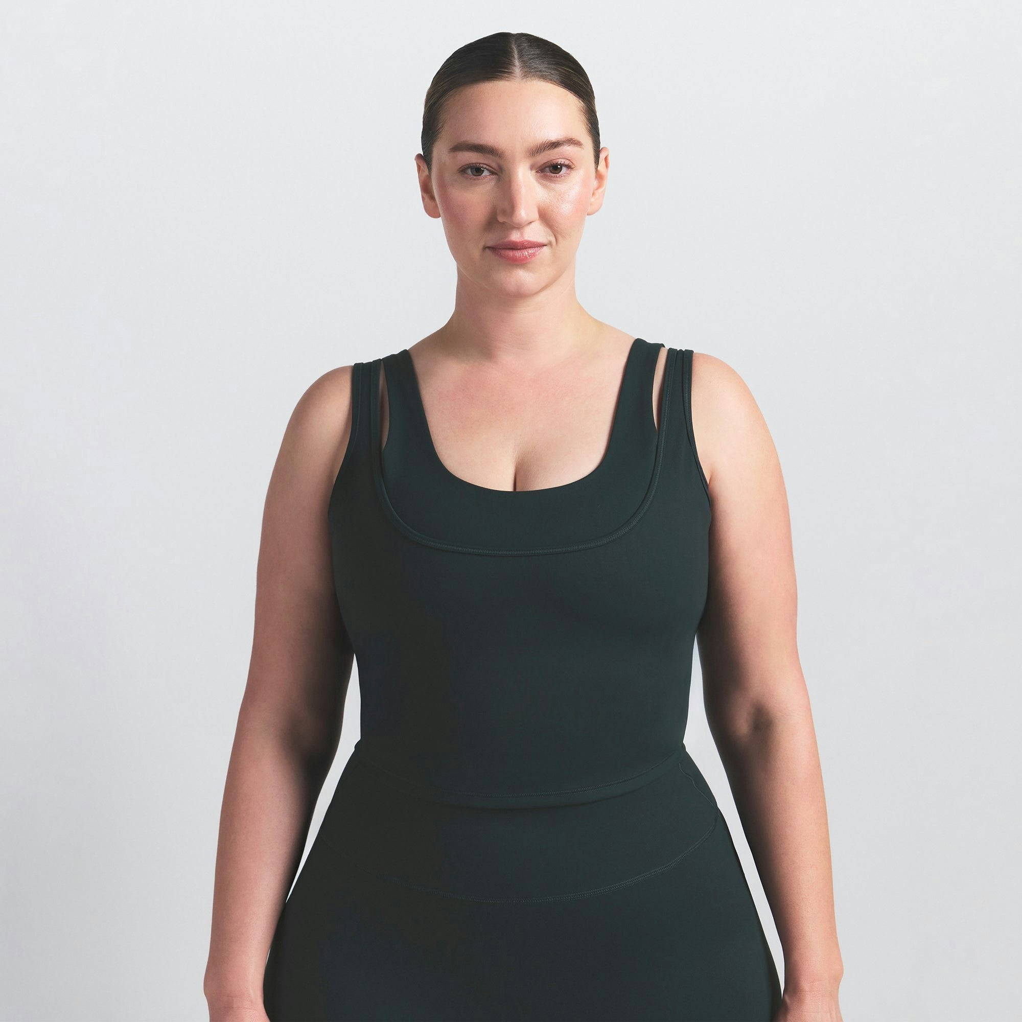Skims Nikeskims Matte Double Strap Scoop Tank Dark Teal