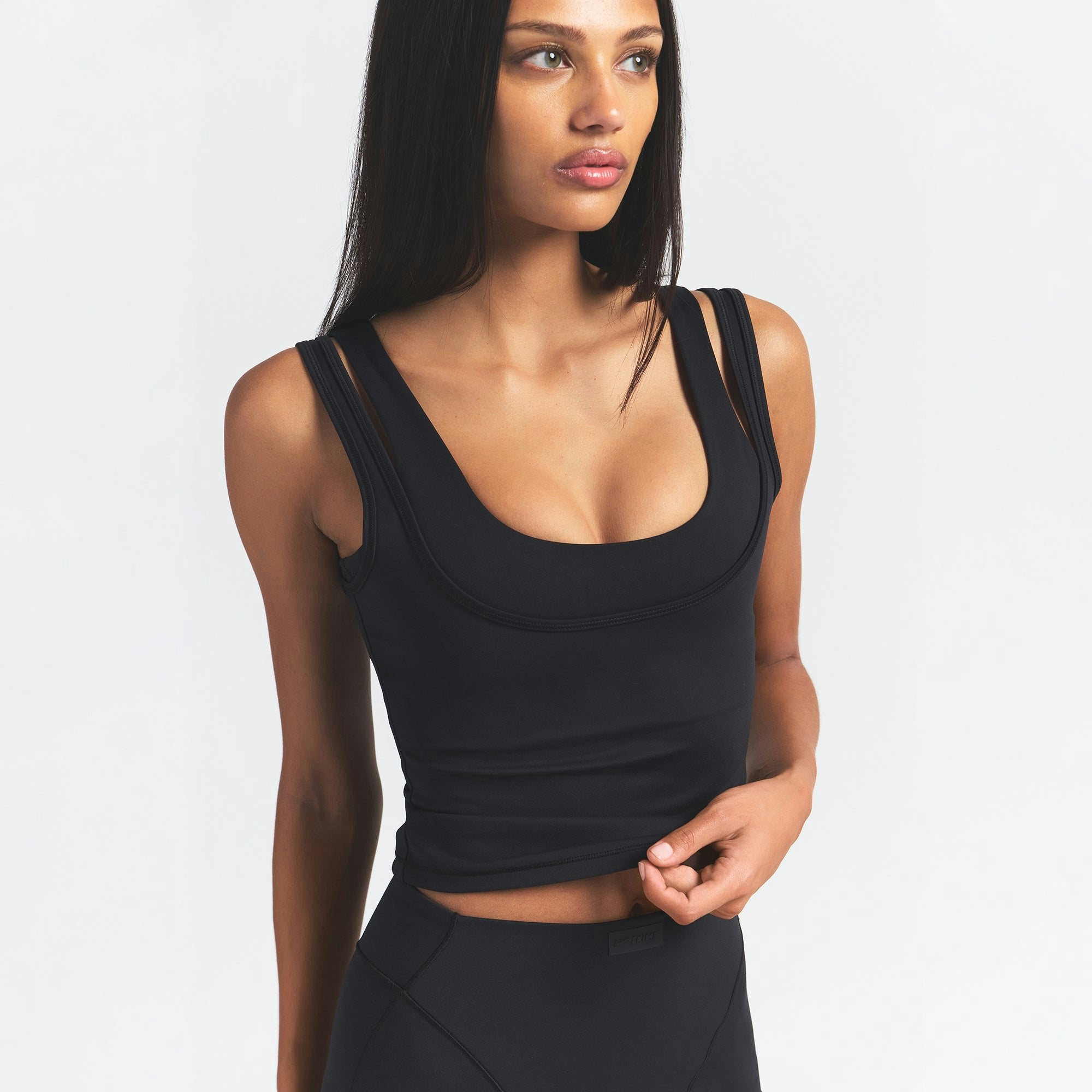 Skims Nikeskims Matte Double Strap Scoop Tank Obsidian
