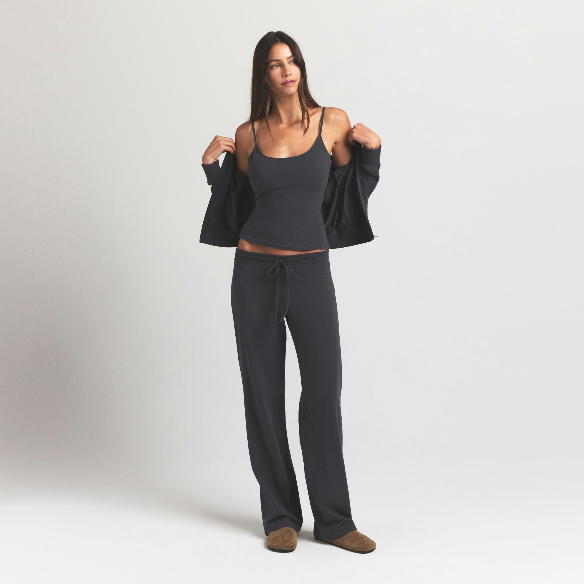 Skims Cotton Jersey Scoop Neck Cami Ash