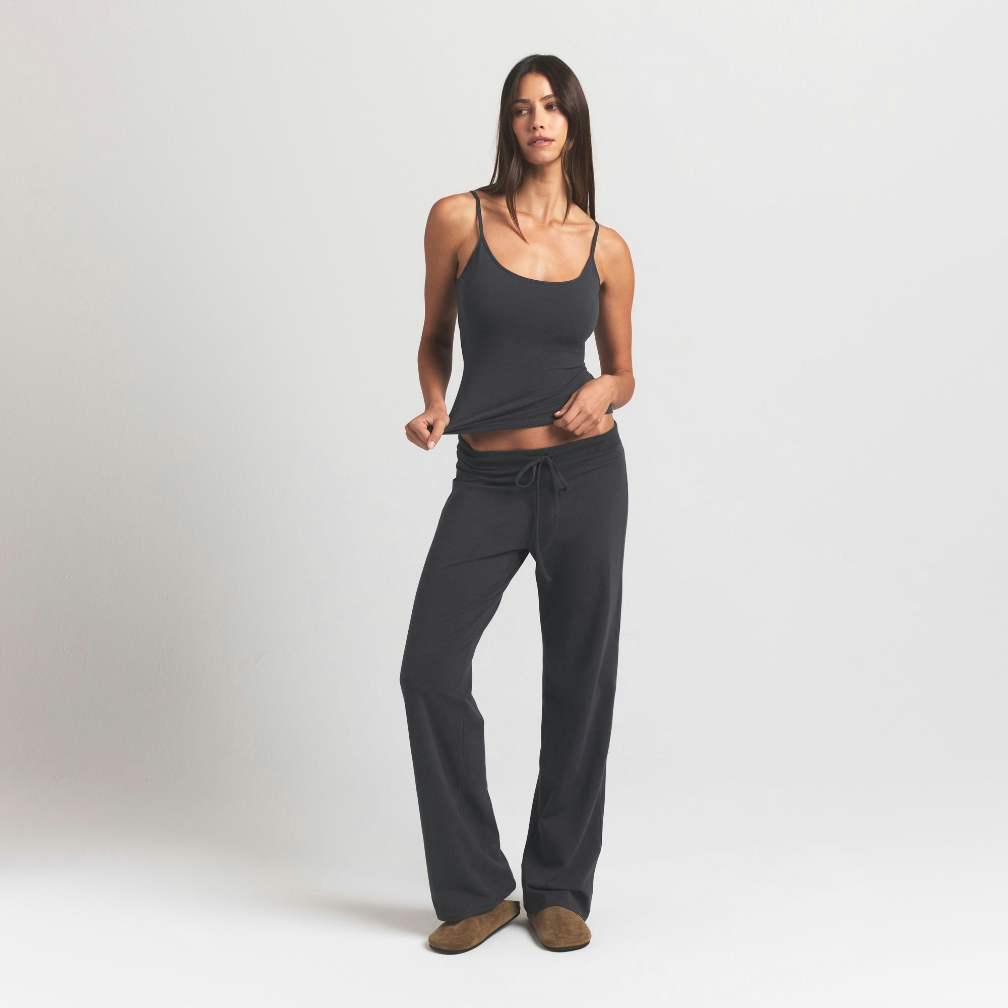Skims Cotton Jersey Scoop Neck Cami Ash