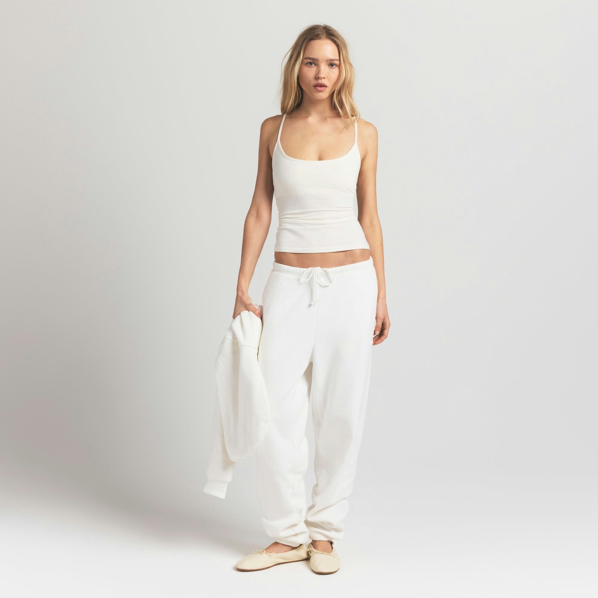Skims Cotton Jersey Scoop Neck Cami Marble