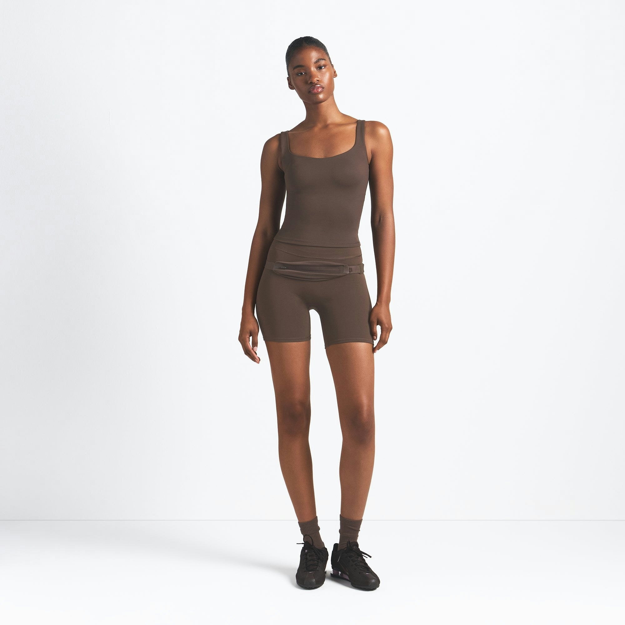 Skims Nikeskims Matte Square Neck Tank Dark Sepia