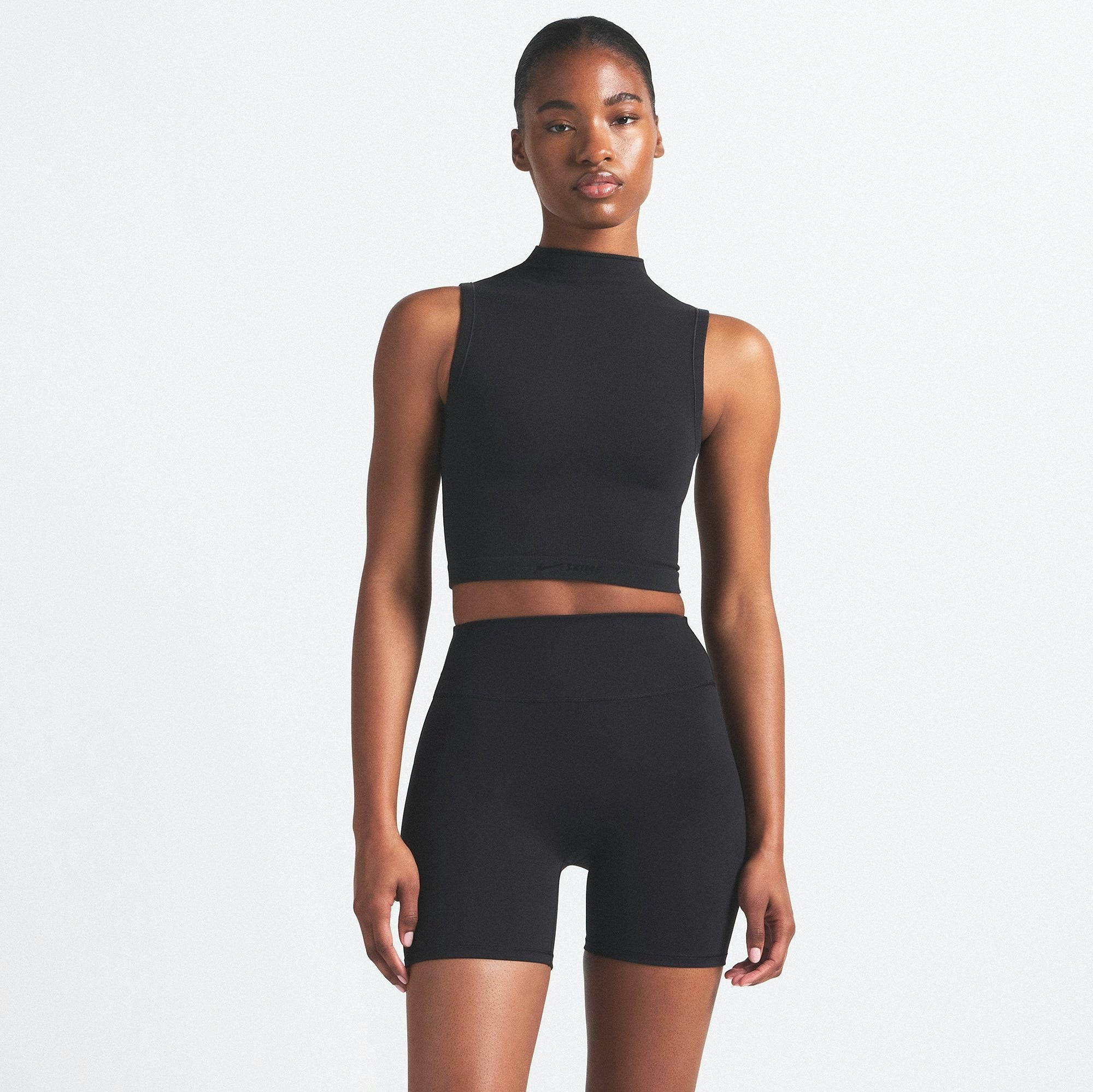 Skims Nikeskims Vintage Seamless Mock Neck Bra Top Obsidian