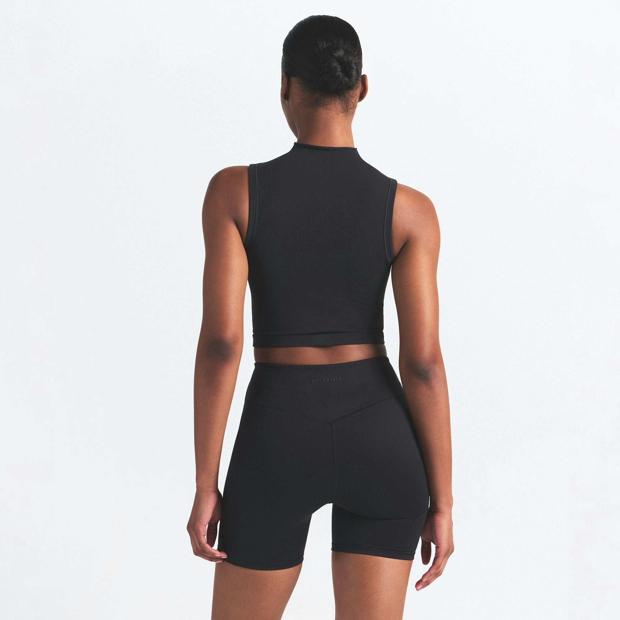 Skims Nikeskims Vintage Seamless Mock Neck Bra Top Obsidian