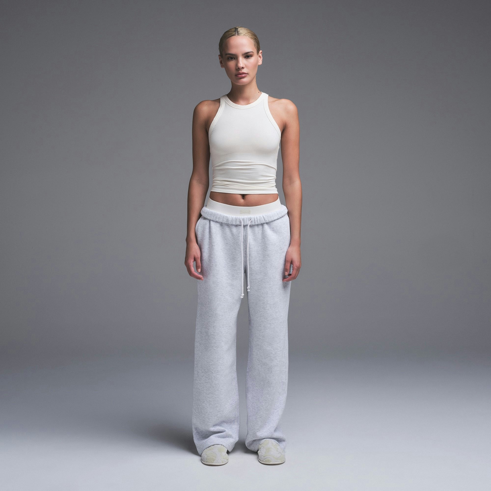 Skims Cotton Jersey Crew Neck Tank Marble