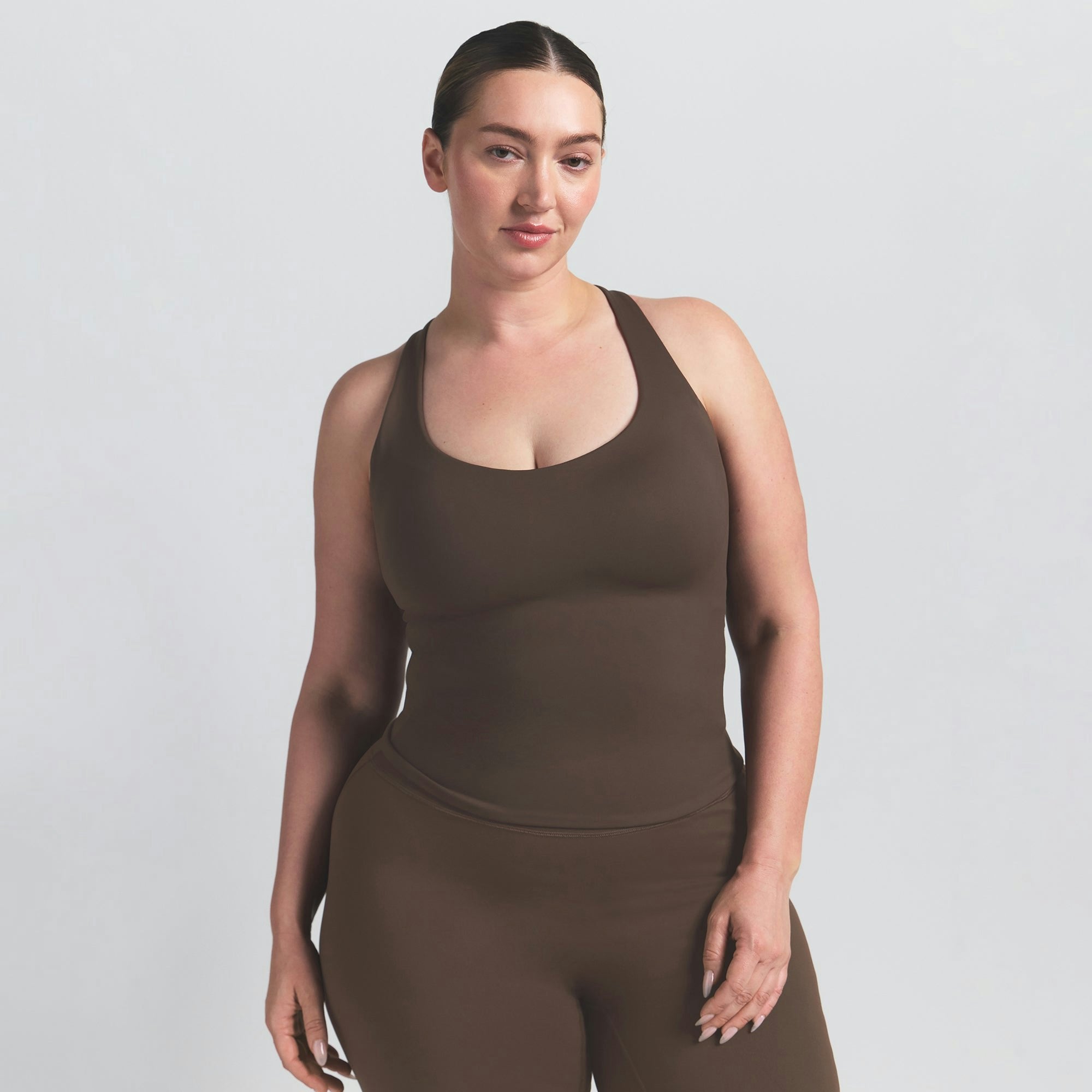 Skims Nikeskims Matte Racer Back Tank Dark Sepia