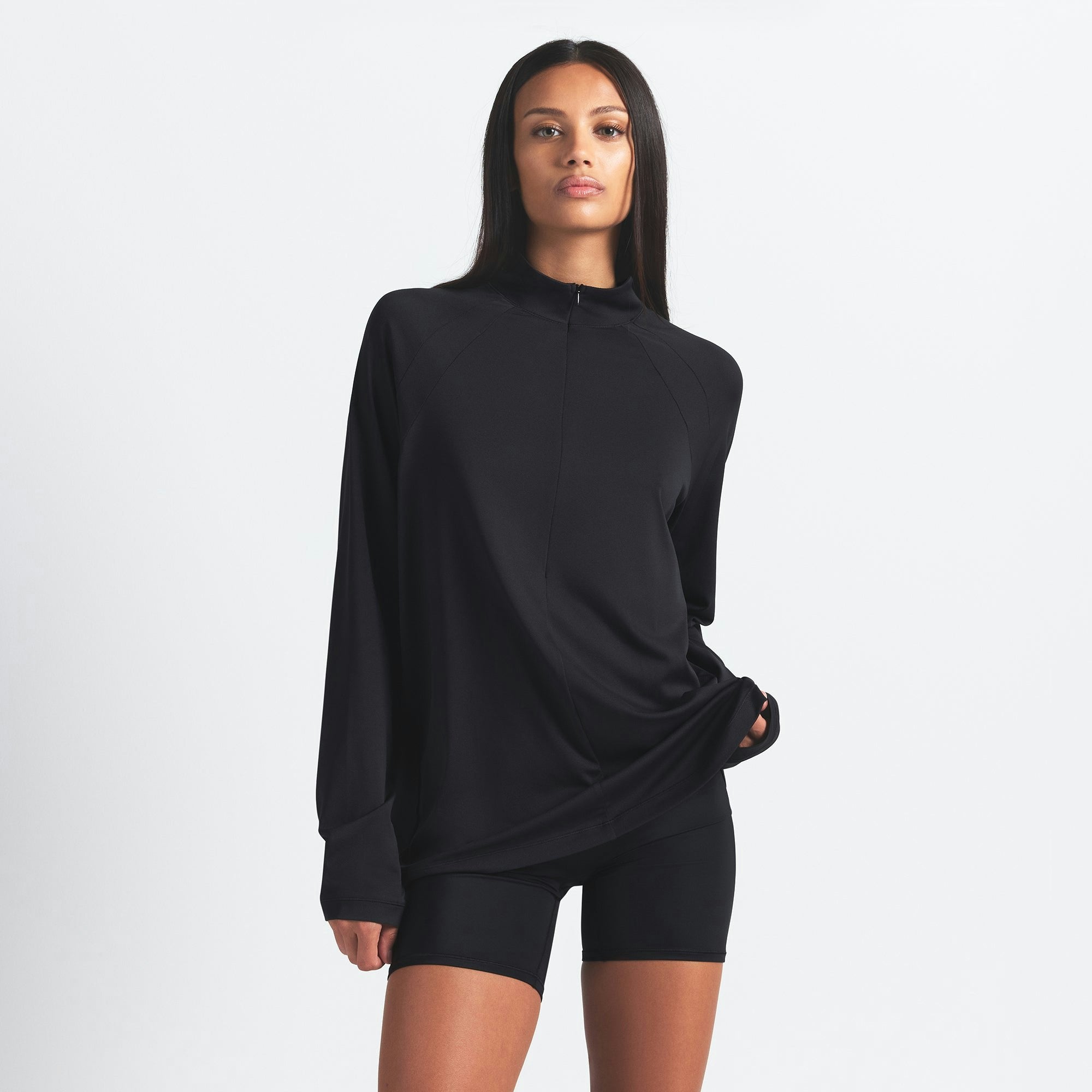 Skims Nikeskims Airy Long Sleeve Half Zip Obsidian