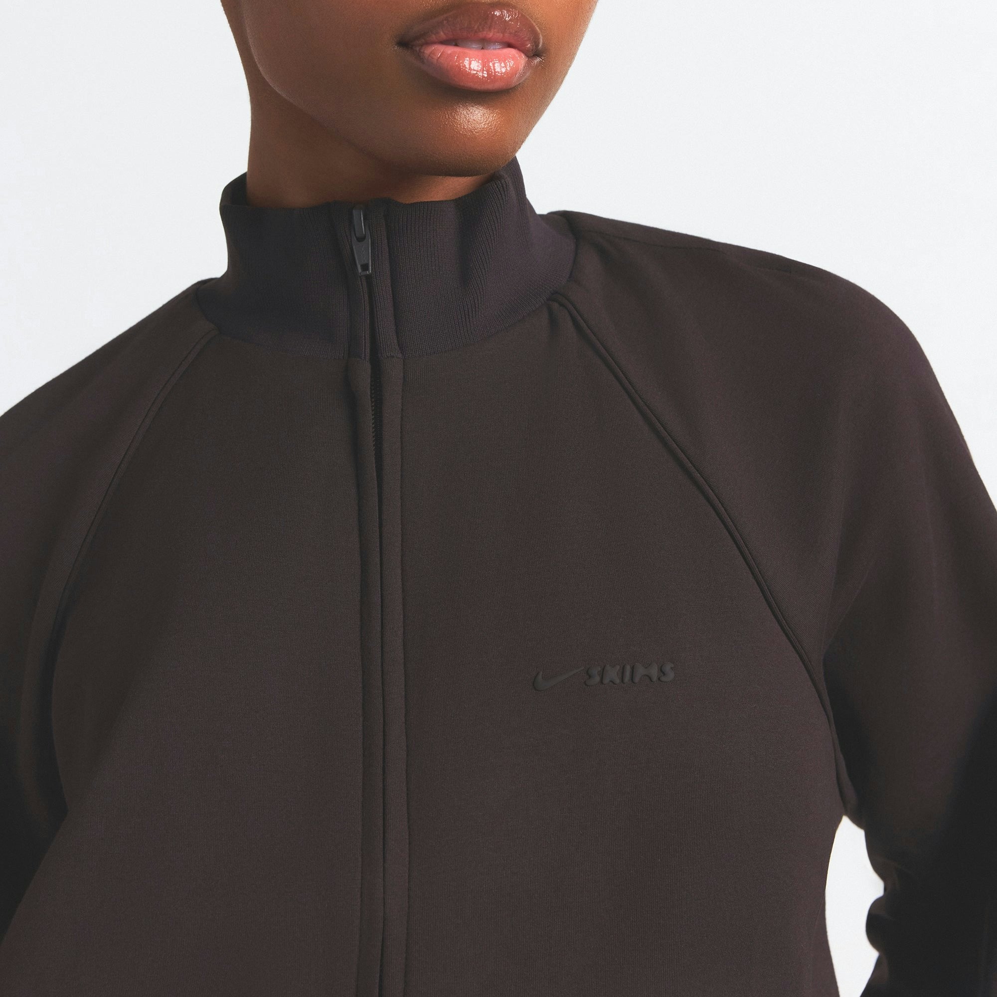 Skims Nikeskims Matte Tricot Track Jacket Dark Roast