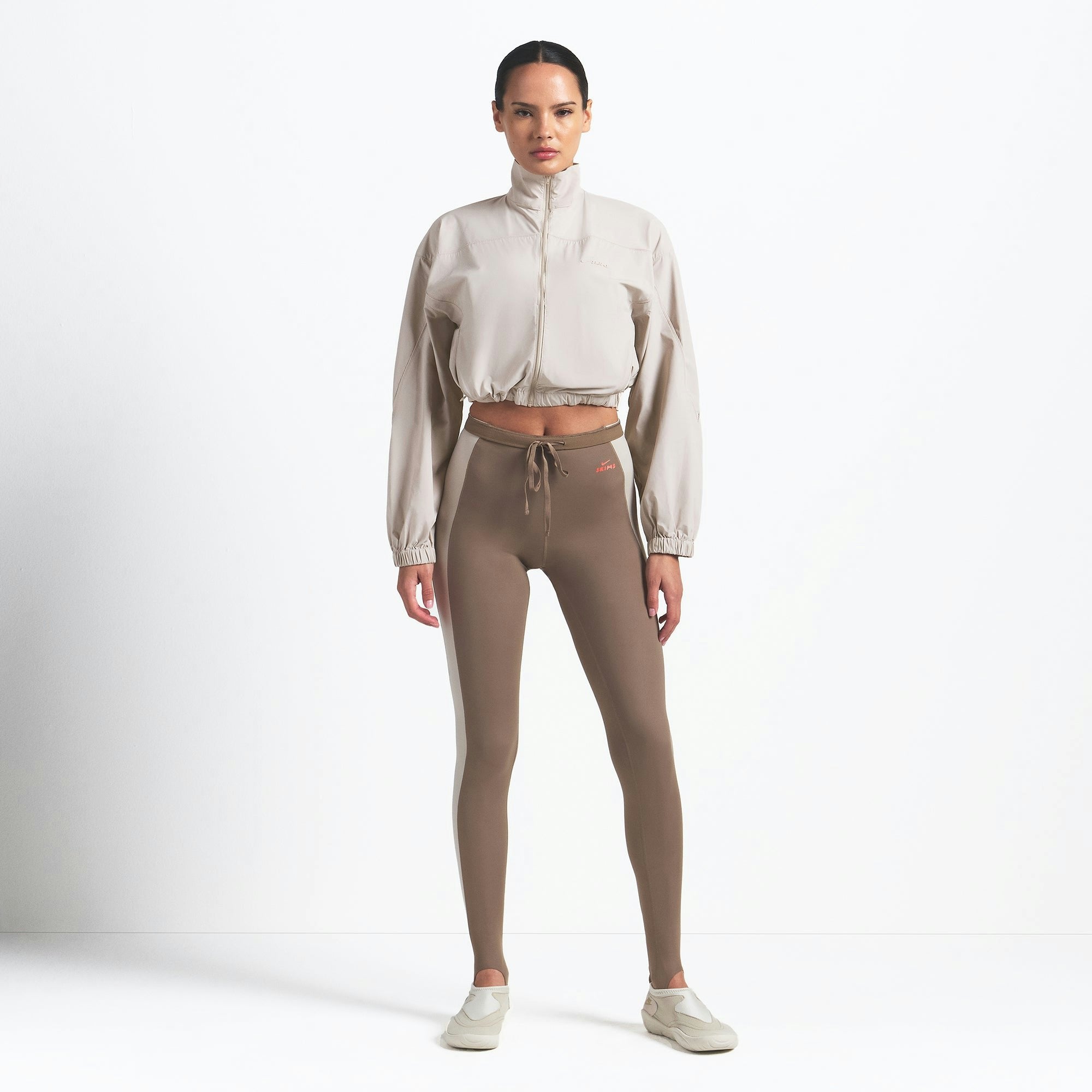 Skims Nikeskims Woven Nylon Crop Jacket Stone
