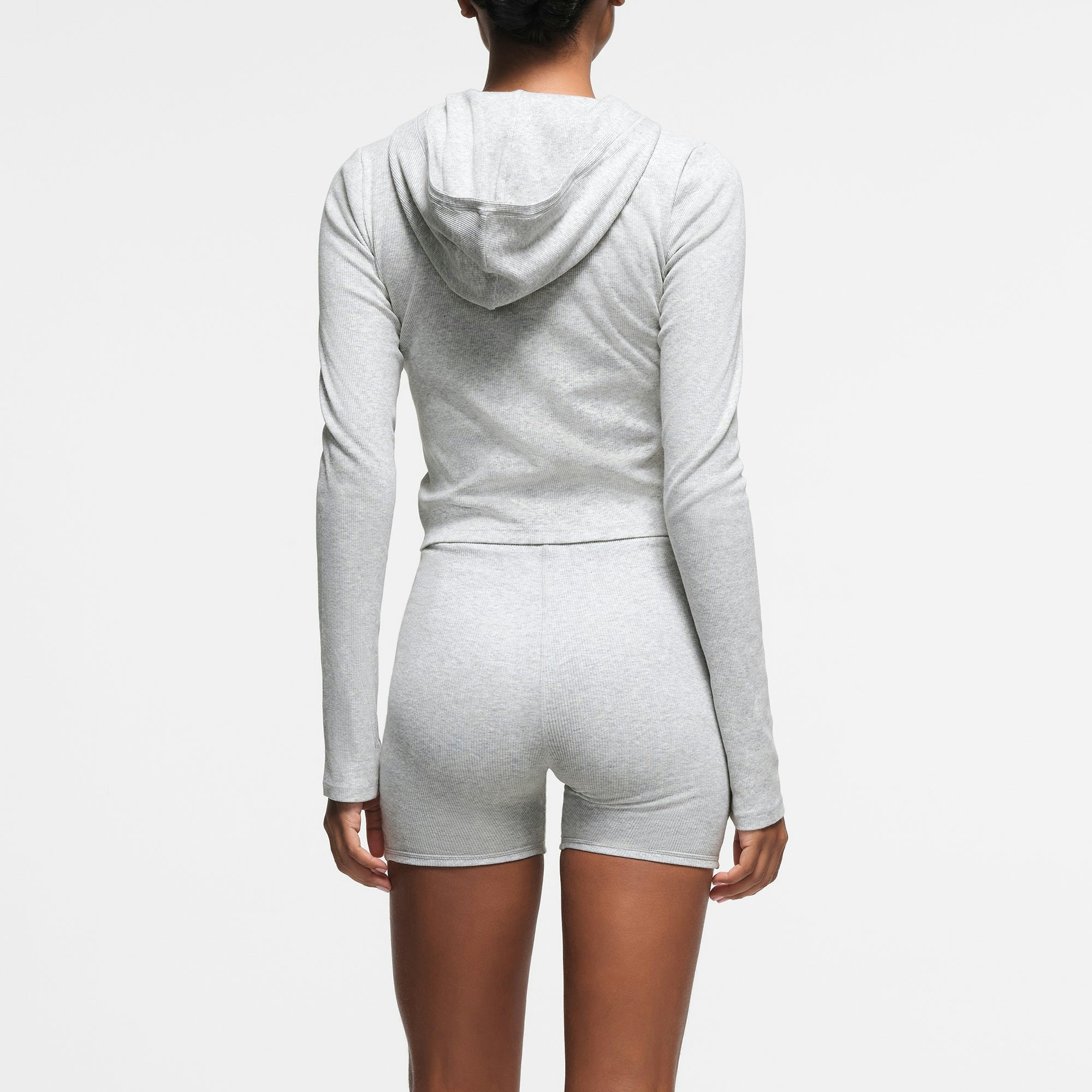 COTTON RIB ZIP UP HOODIE