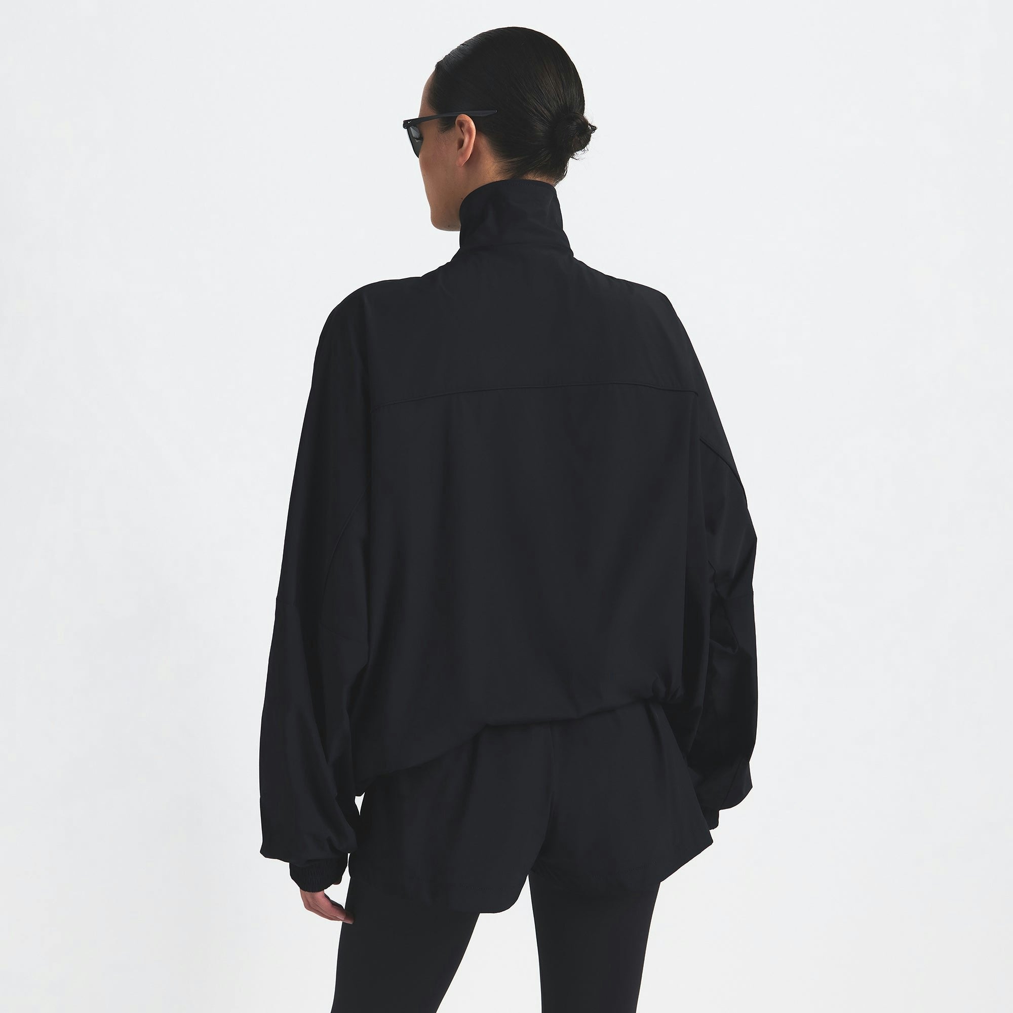 Skims Nikeskims Woven Nylon Oversized Track Jacket Obsidian