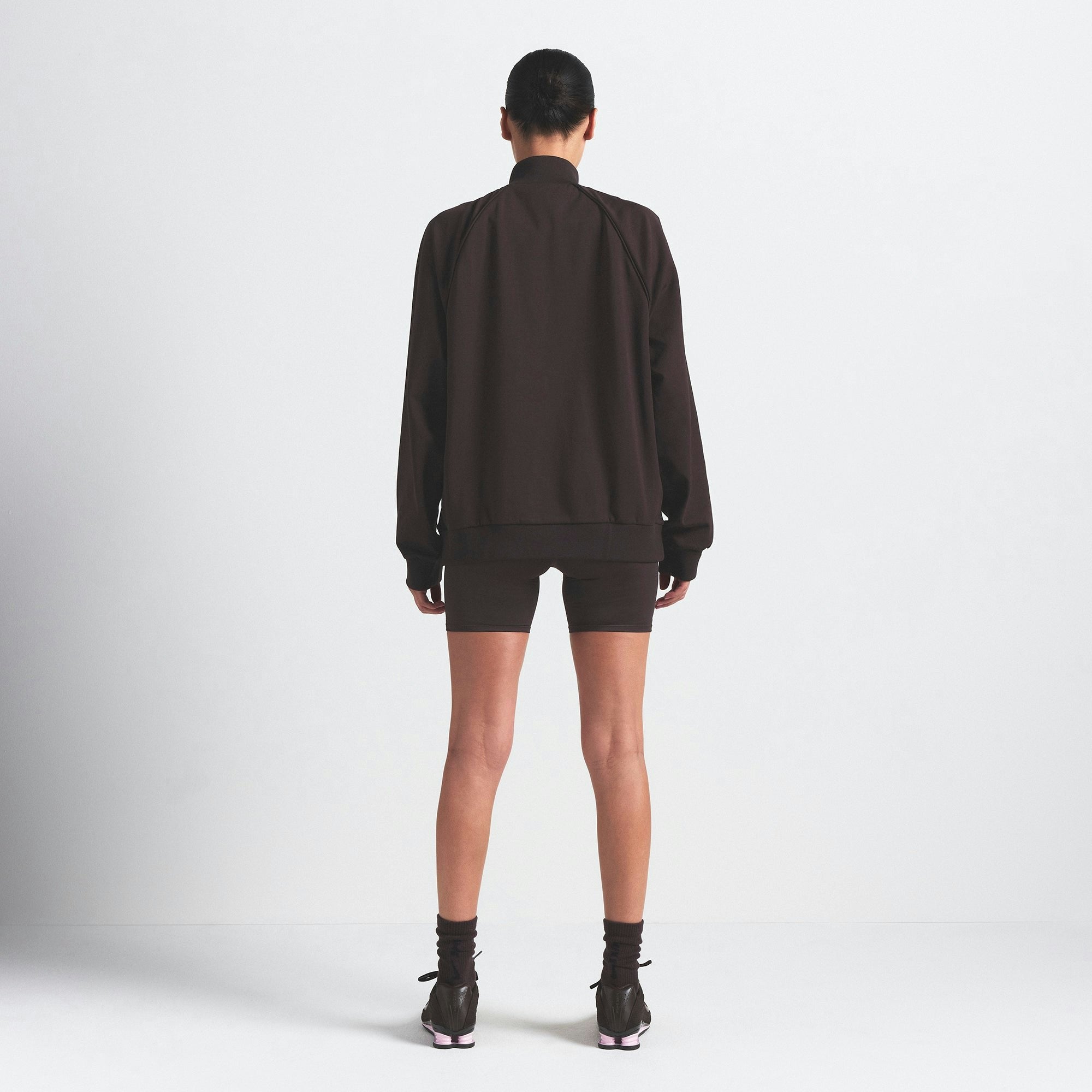 Skims Nikeskims Matte Tricot Oversized Track Jacket Dark Roast