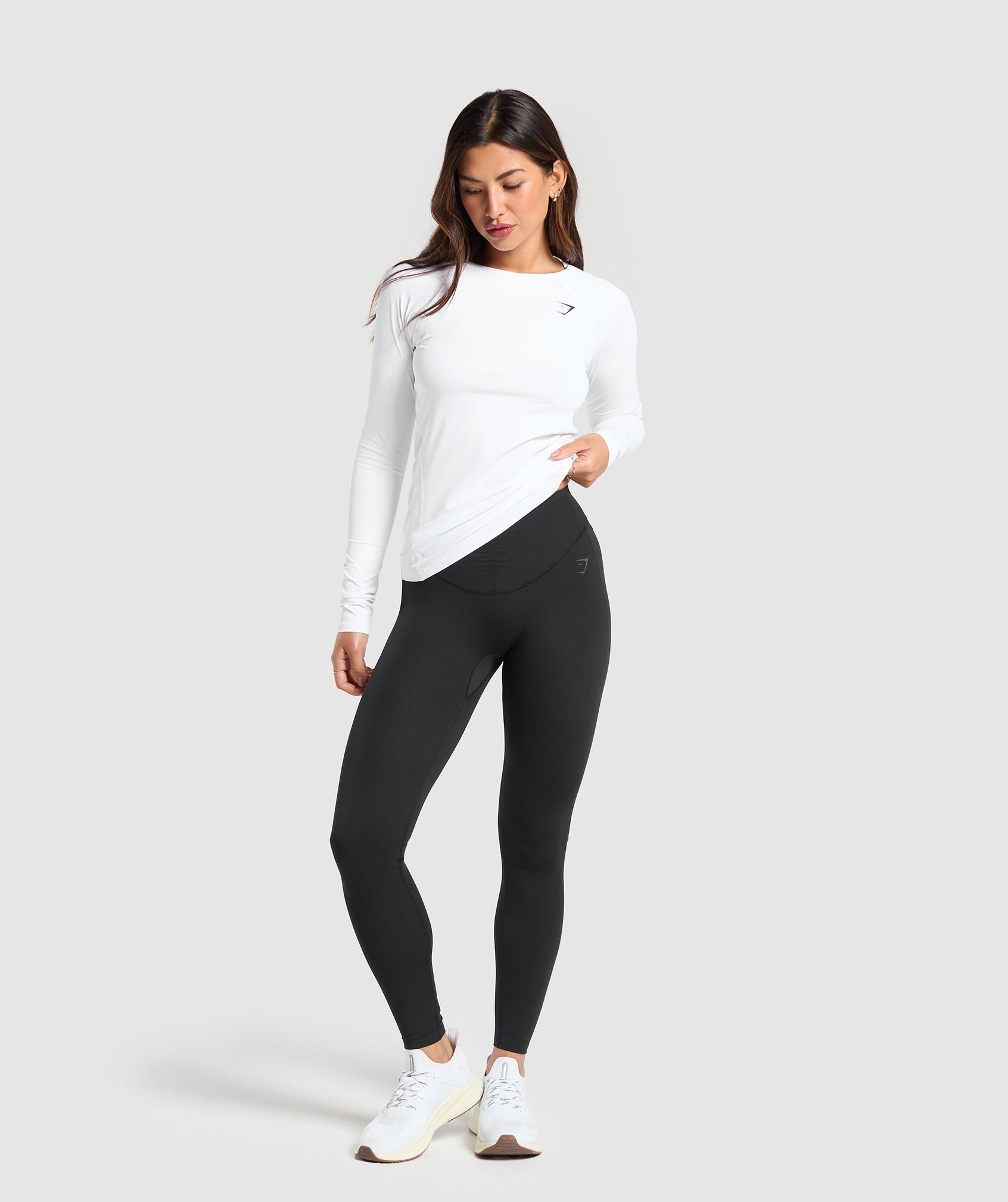 Women's Gymshark Training Baselayer Long Sleeve Top White