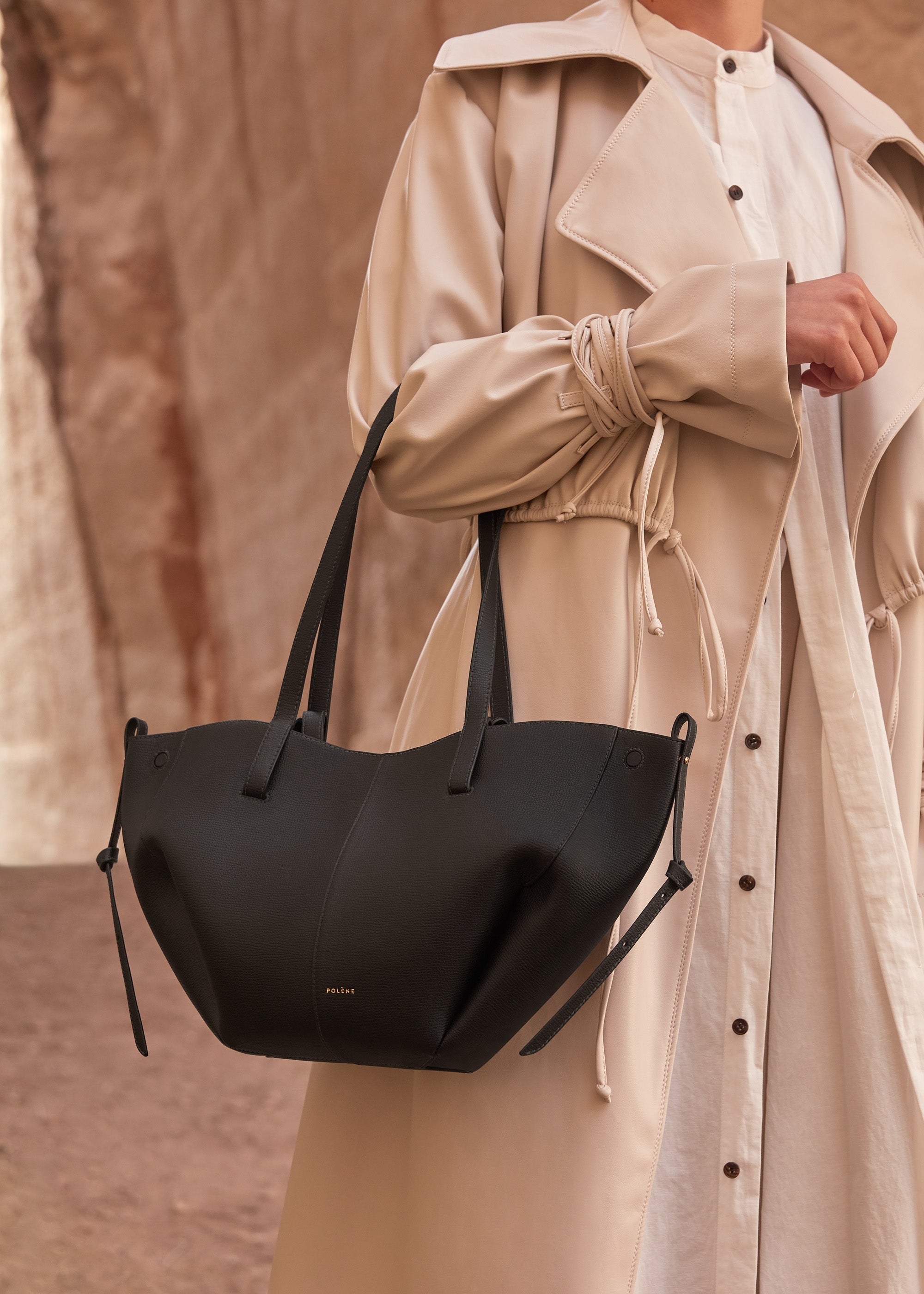 Polene Cyme Mini Textured Black