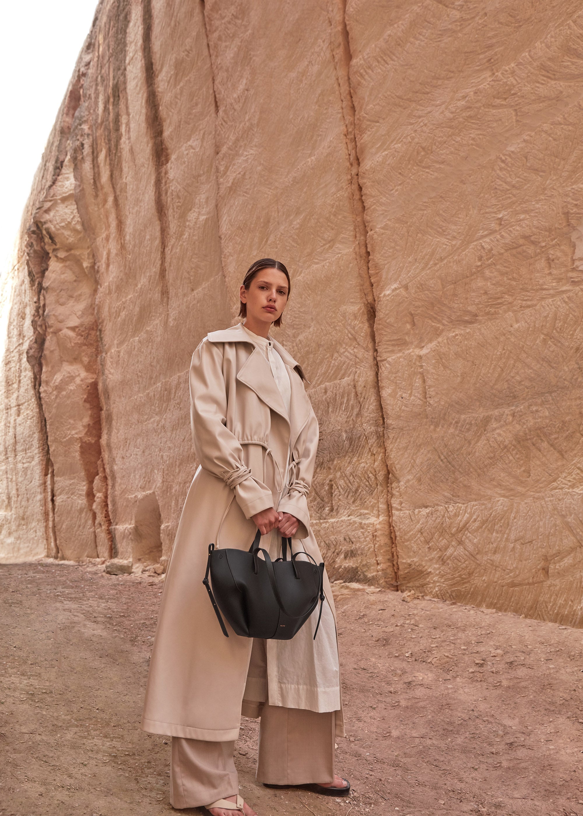 Polene Cyme Mini Textured Black