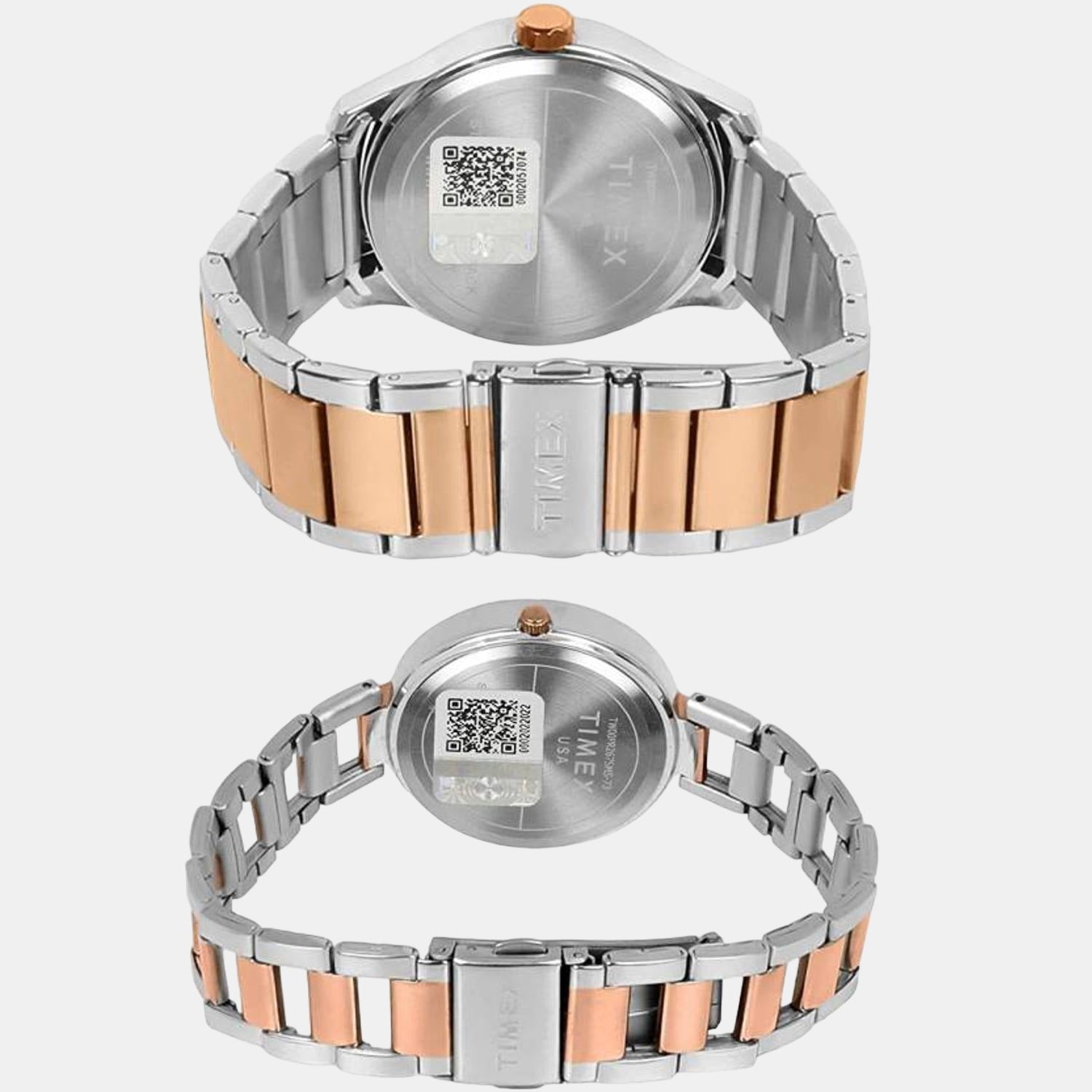 Timex Trendline Couple Quartz Dial Multi-Function Stainless Steel Watch Tw00Pr267
