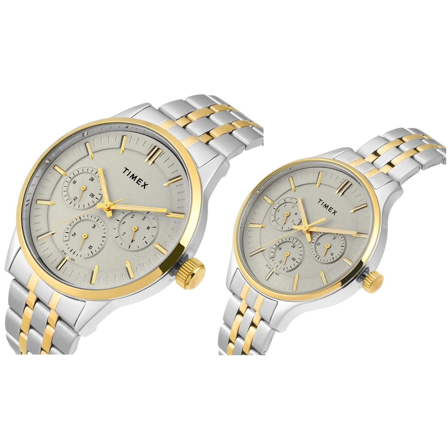 Timex Trendline Couple Quartz Dial Multi-Function Stainless Steel Watch Tw00Pr317
