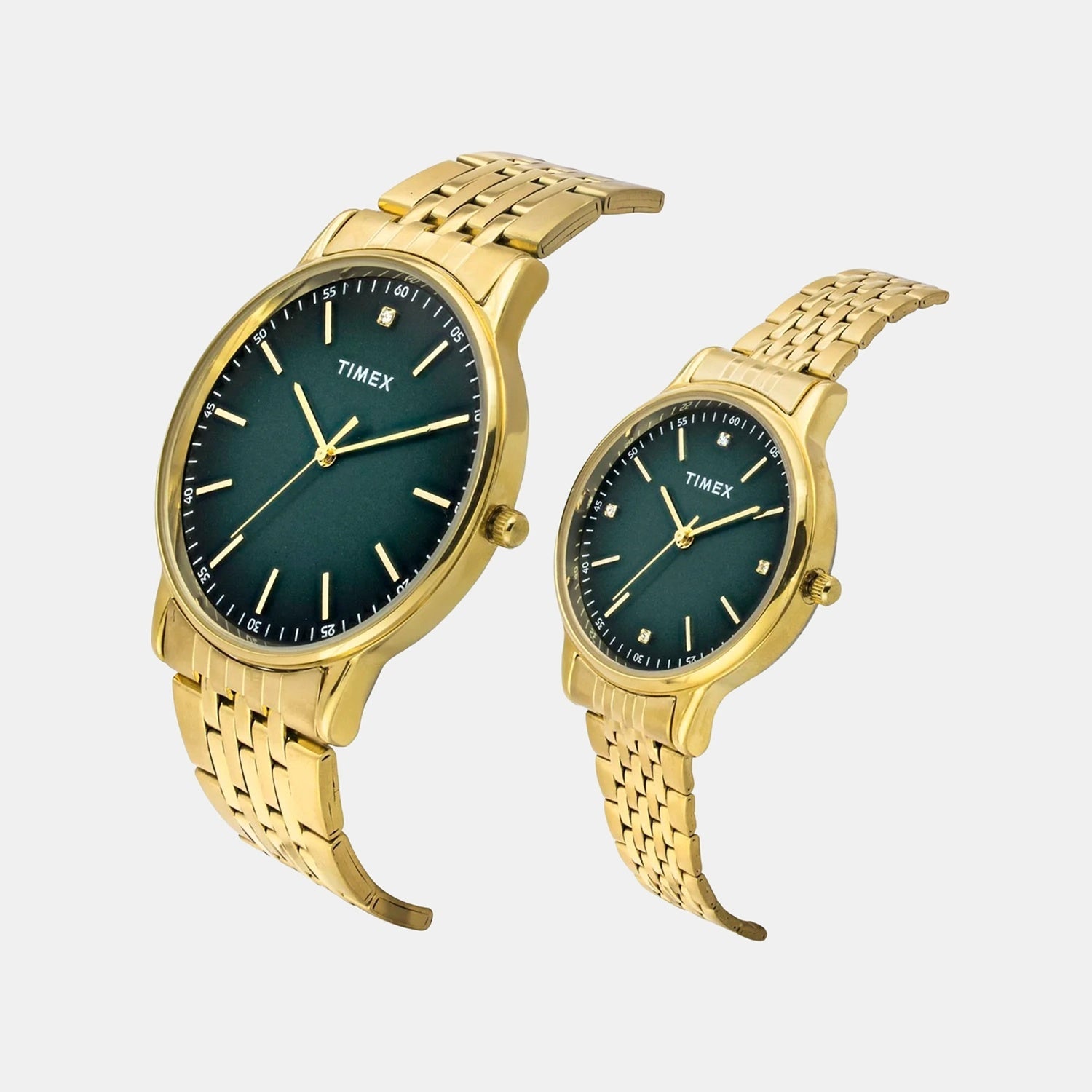 Timex Trendline Couple Quartz Dial Analog Stainless Steel Watch Tw00Pr327