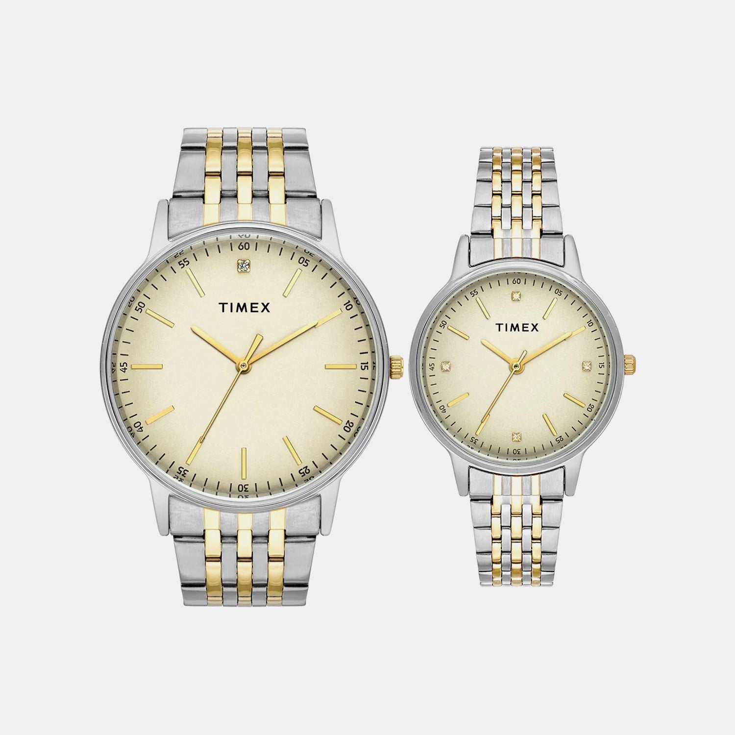 Timex Trendline Couple Quartz Dial Analog Stainless Steel Watch Tw00Pr329