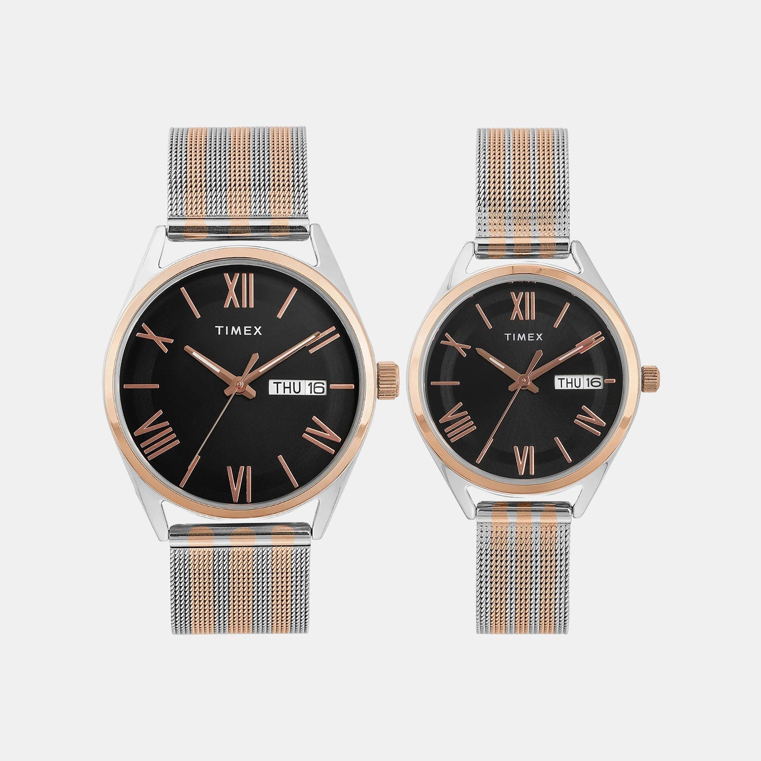 Timex Trendline Couple Quartz Dial Analog Stainless Steel Watch Tw00Pr351