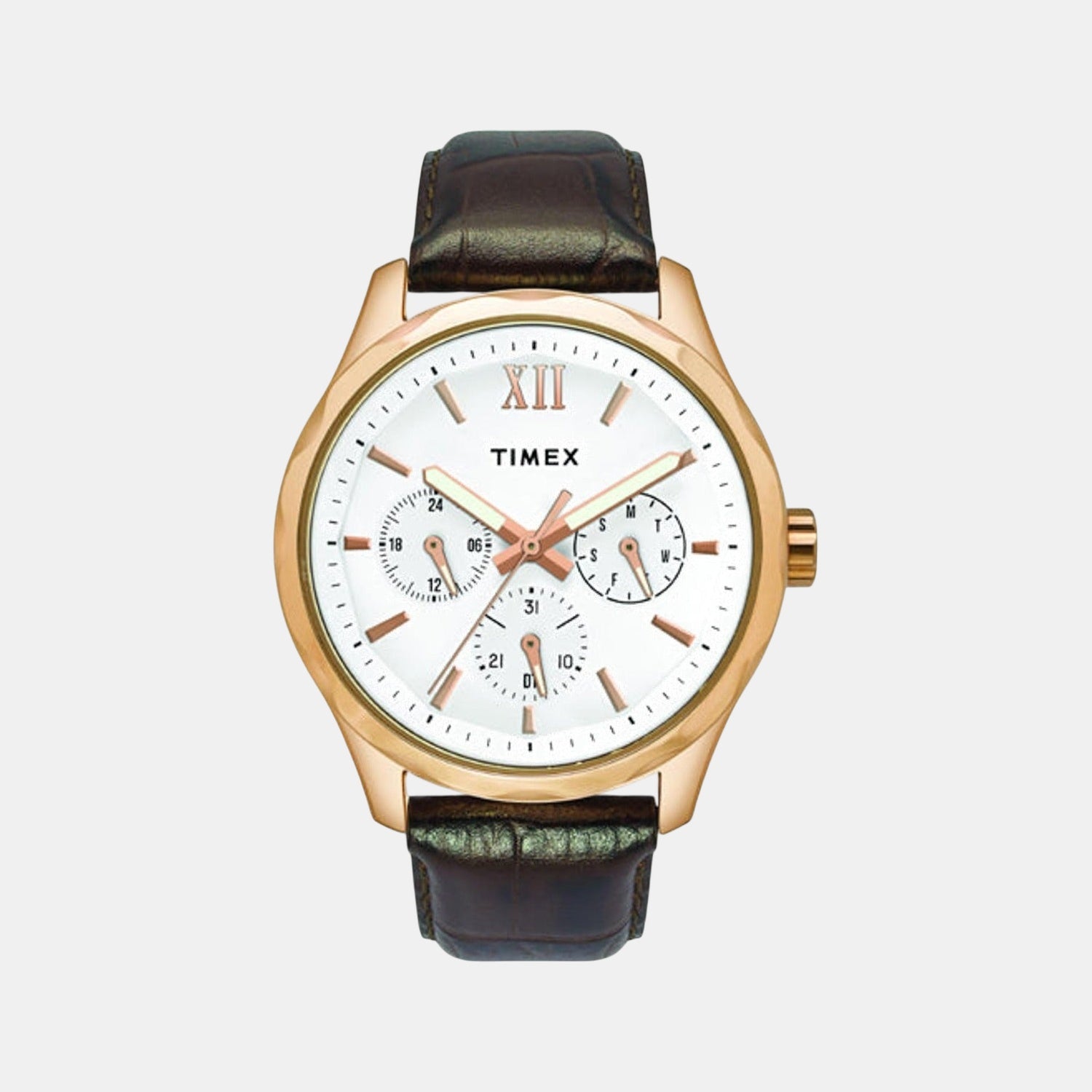 Timex Signio Men Quartz Dial Chronograph Leather Watch Tw0Tg7600