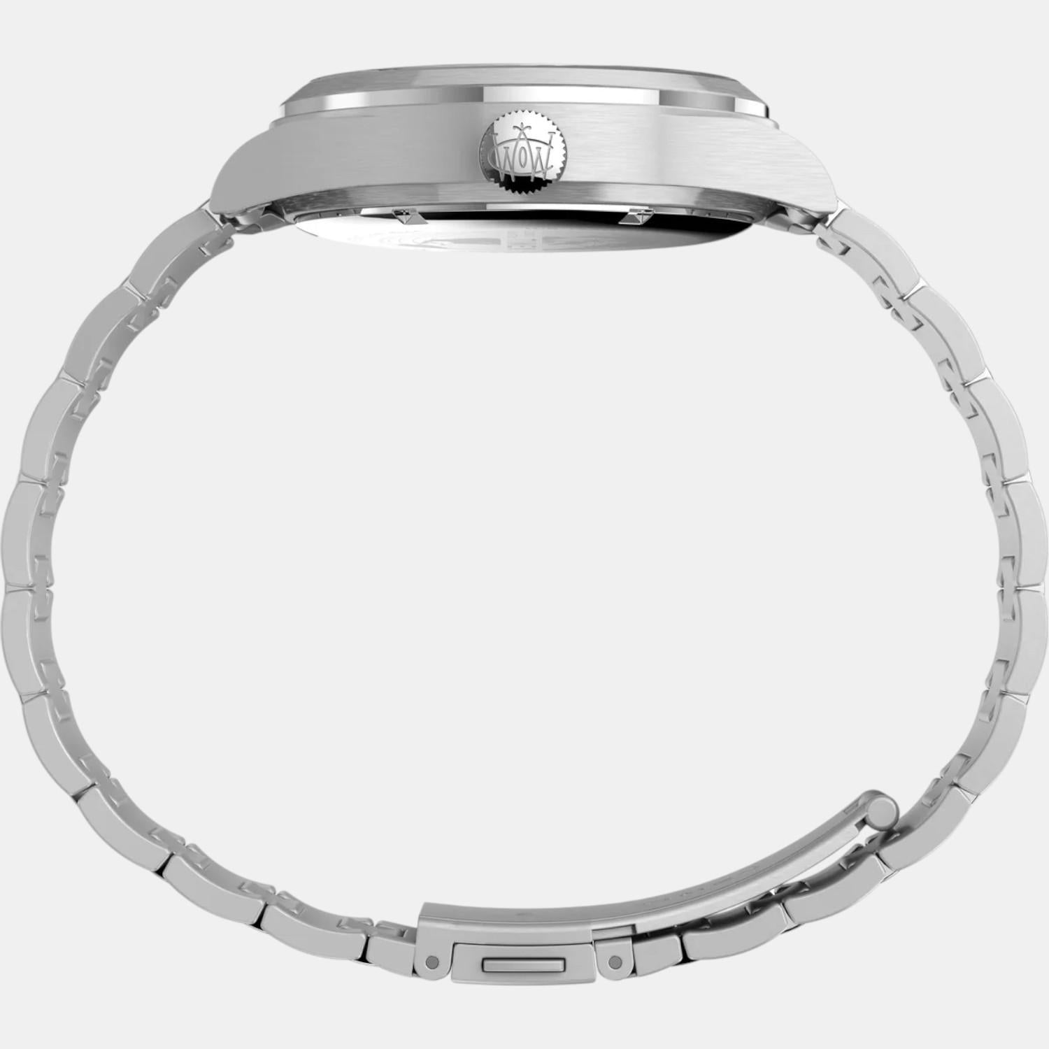Timex Men Quartz Silver Dial Analog Stainless Steel Watch Tw2U99300Uj
