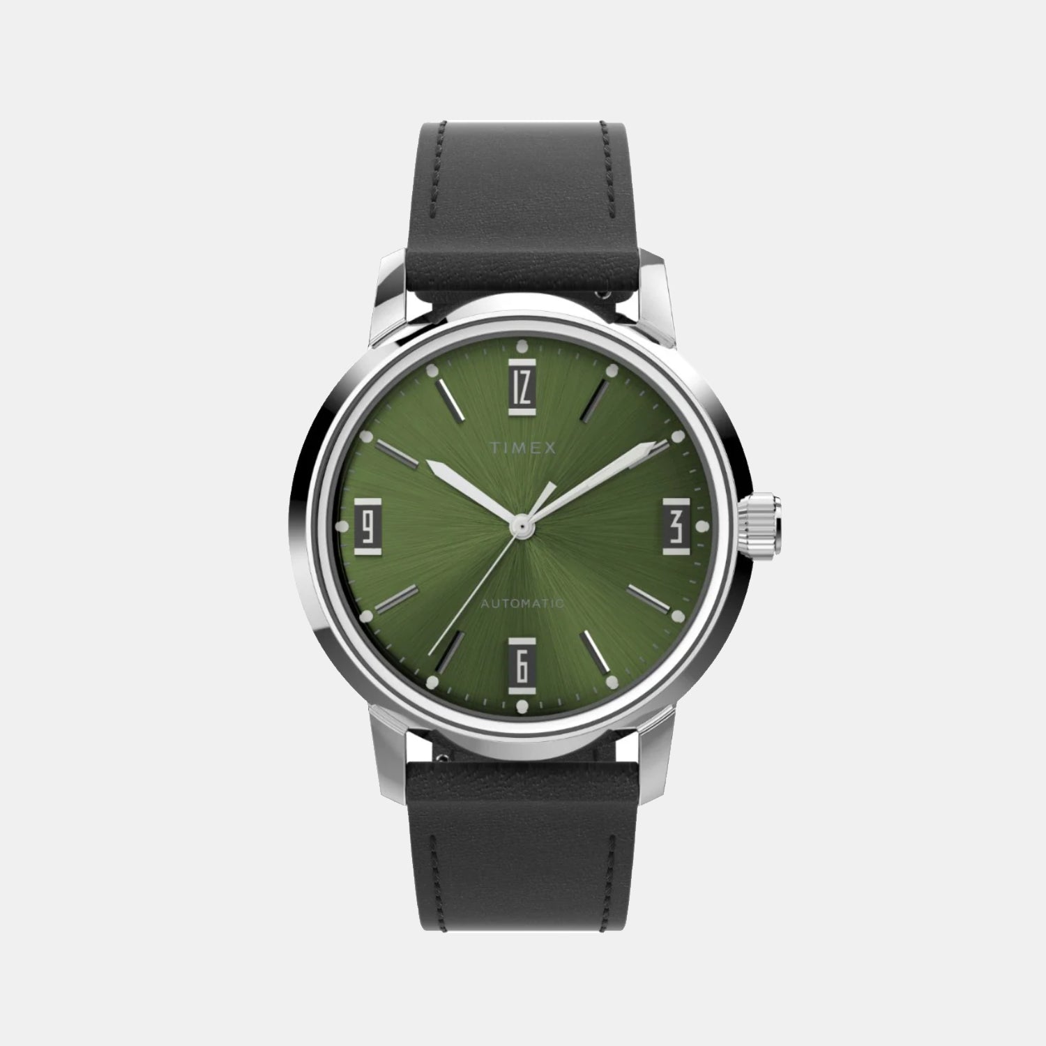 Timex Marlin Men Automatic Green Dial Analog Leather Watch Tw2V44600U9