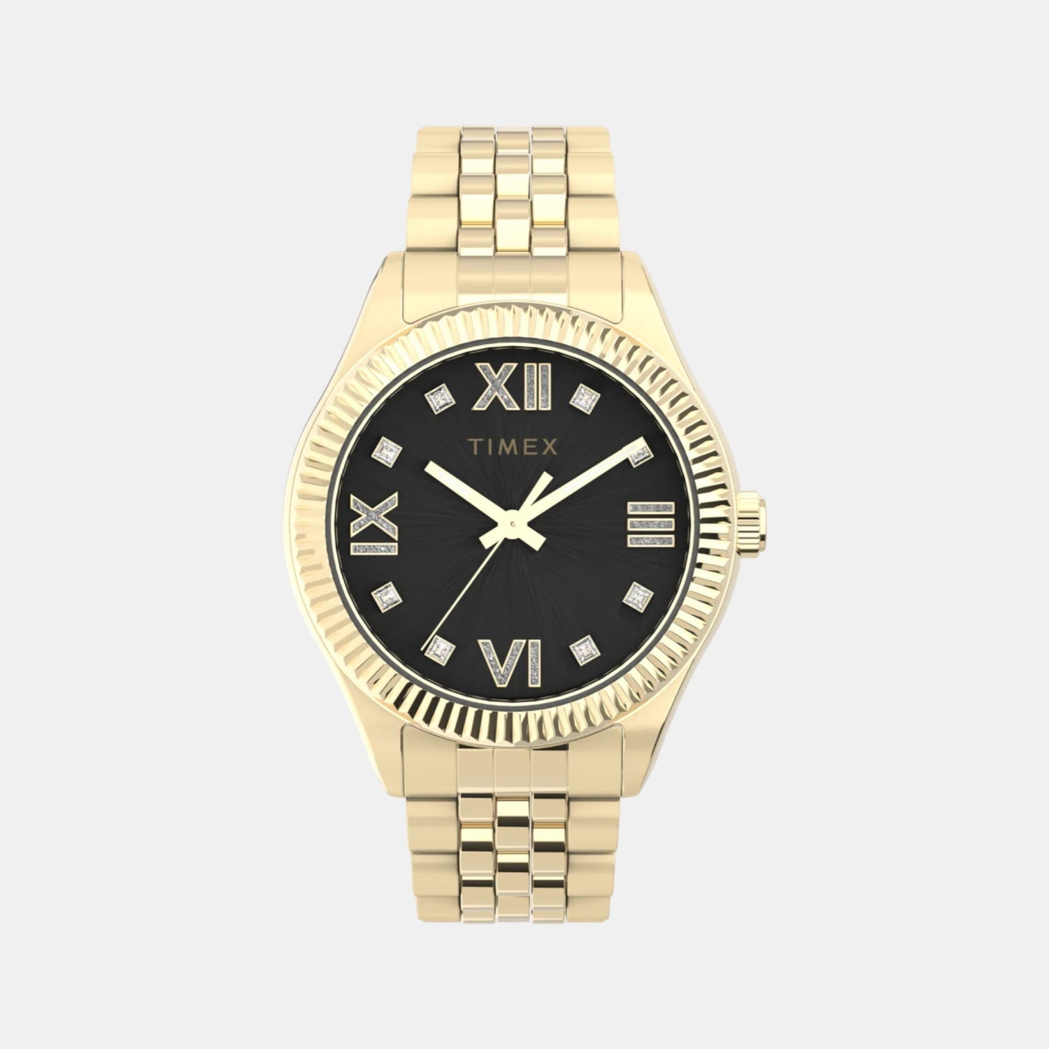 Timex Women Quartz Black Dial Analog Stainless Steel Watch Tw2V45700Uj