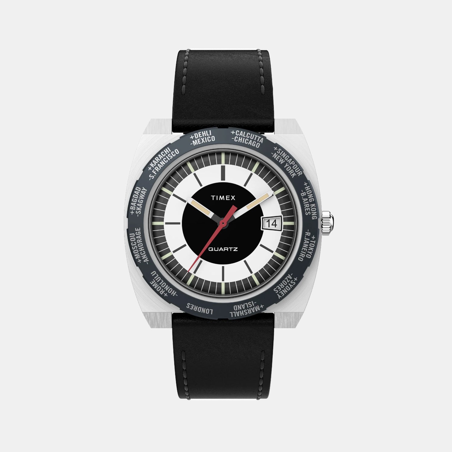 Timex Q Timex Men Quartz Black Dial Analog Rubber Watch Tw2V69500U9