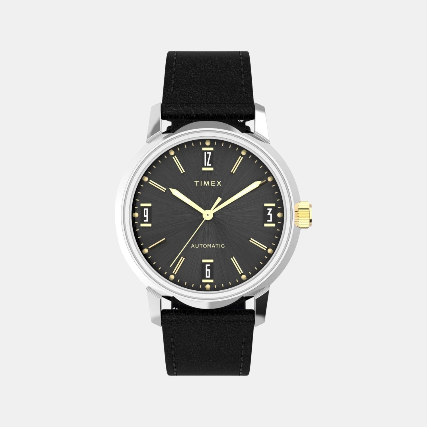 Timex Men Automatic Black Dial Analog Leather Watch Tw2W33900U9