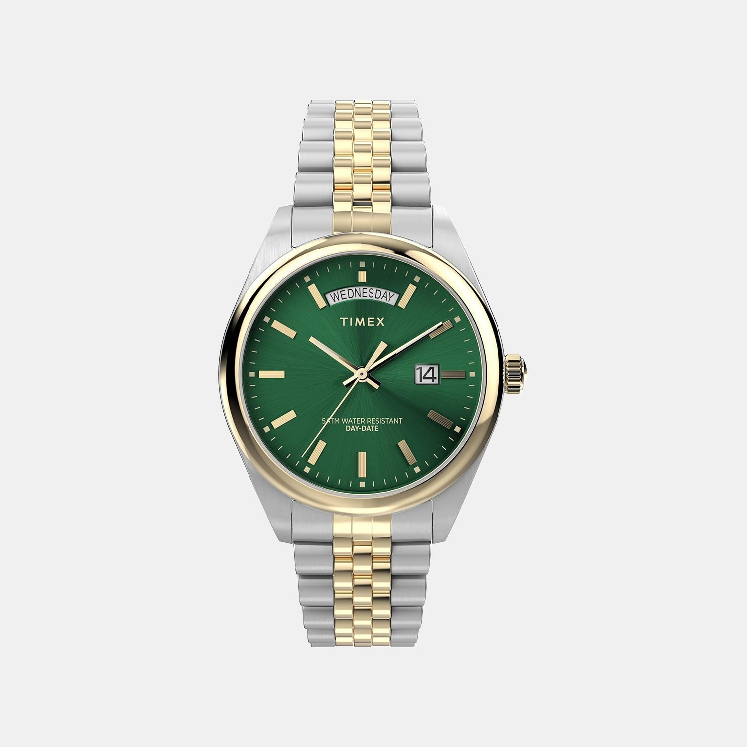 Timex Men Quartz Green Dial Analog Steel Watch Tw2W42800Uj