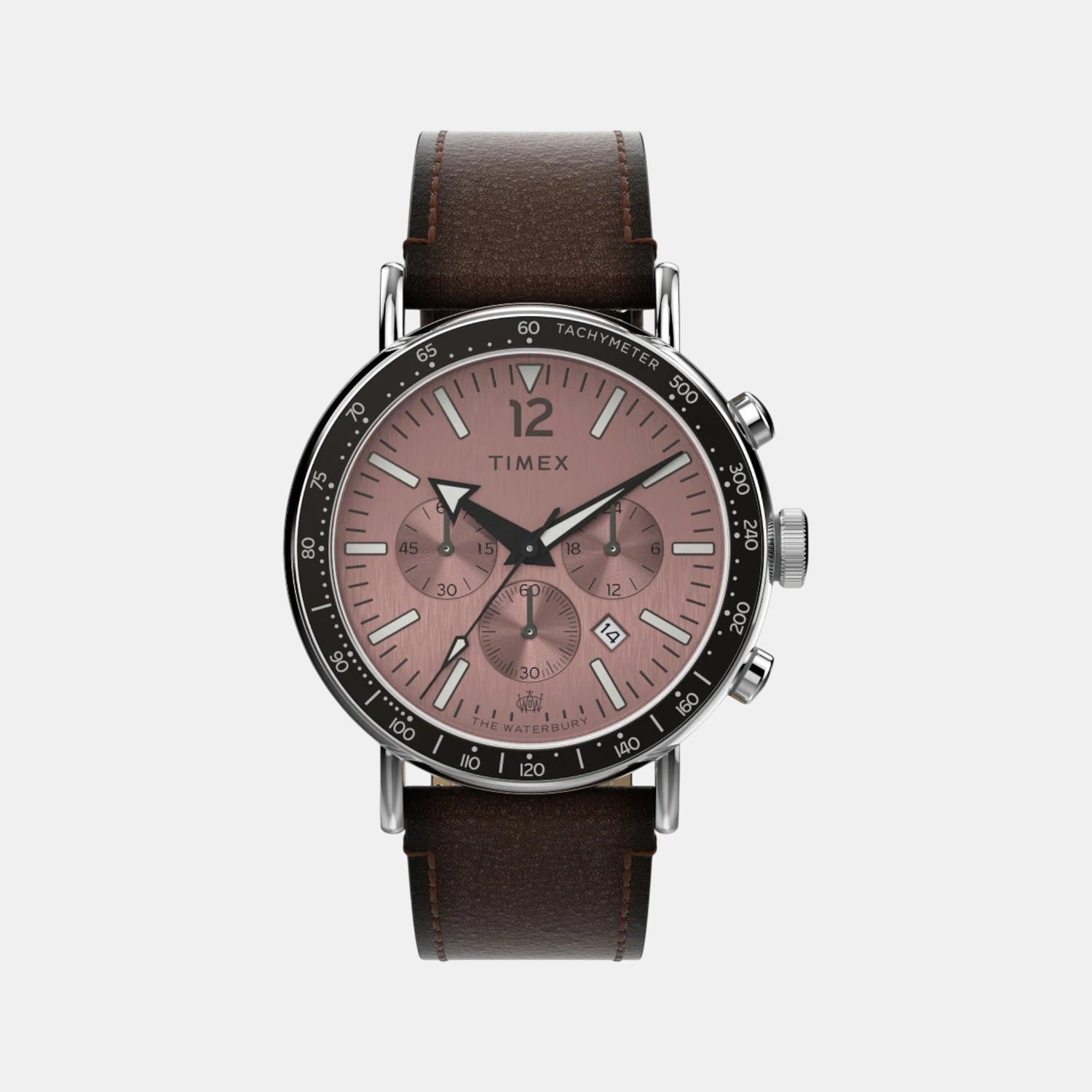 Timex Men Quartz Rose Gold Dial Analog Leather Watch Tw2W47300Uj