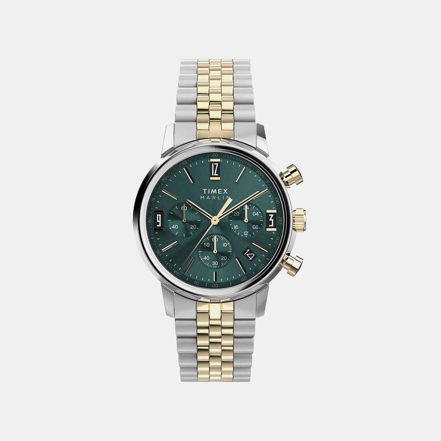 Timex Marlin Men Quartz Green Dial Chronograph Stainless Steel Watch Tw2W60000Uj